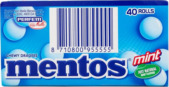 Mentos Mint Chewy Dragees 38 g (Pack of 40)