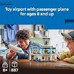 LEGO City Aéroport avec avion Jouet de construction - Jouet de construction pour enfants - Ensemble de jeu de simulation de voyage pour garçons et filles, 8+ - Comprend 9 minifigurines - Idée de cadeau pour les anniversaires - 60502
