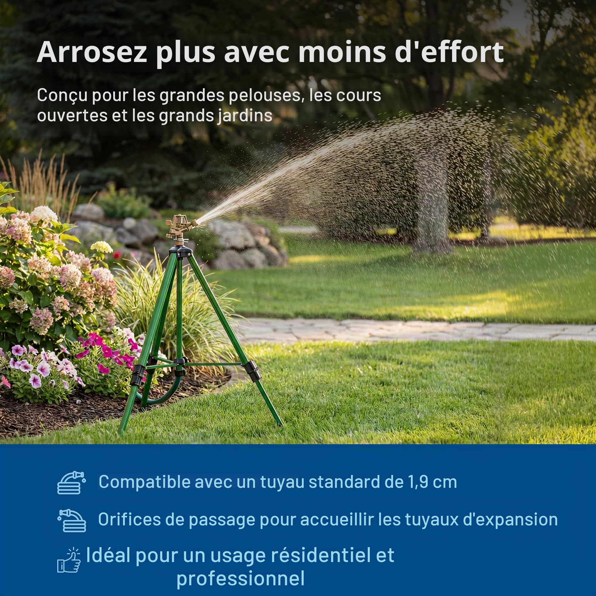 Orbit 56667 N Zinc Impact Sprinkler on Tripod Base