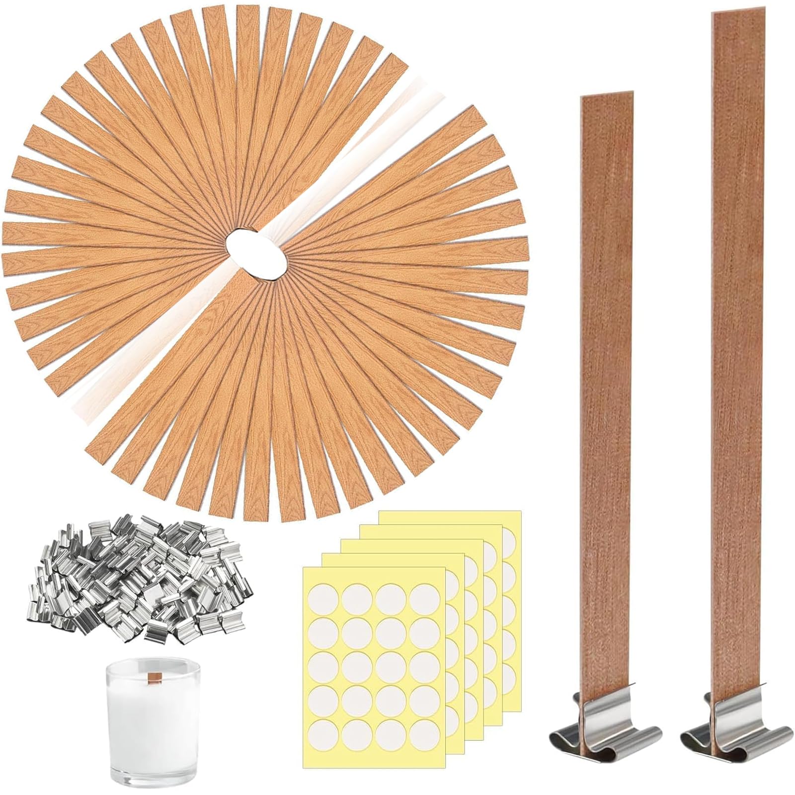 220 PCS Wood Candle Wicks for Making Candles Kit Handmade Diy Candle