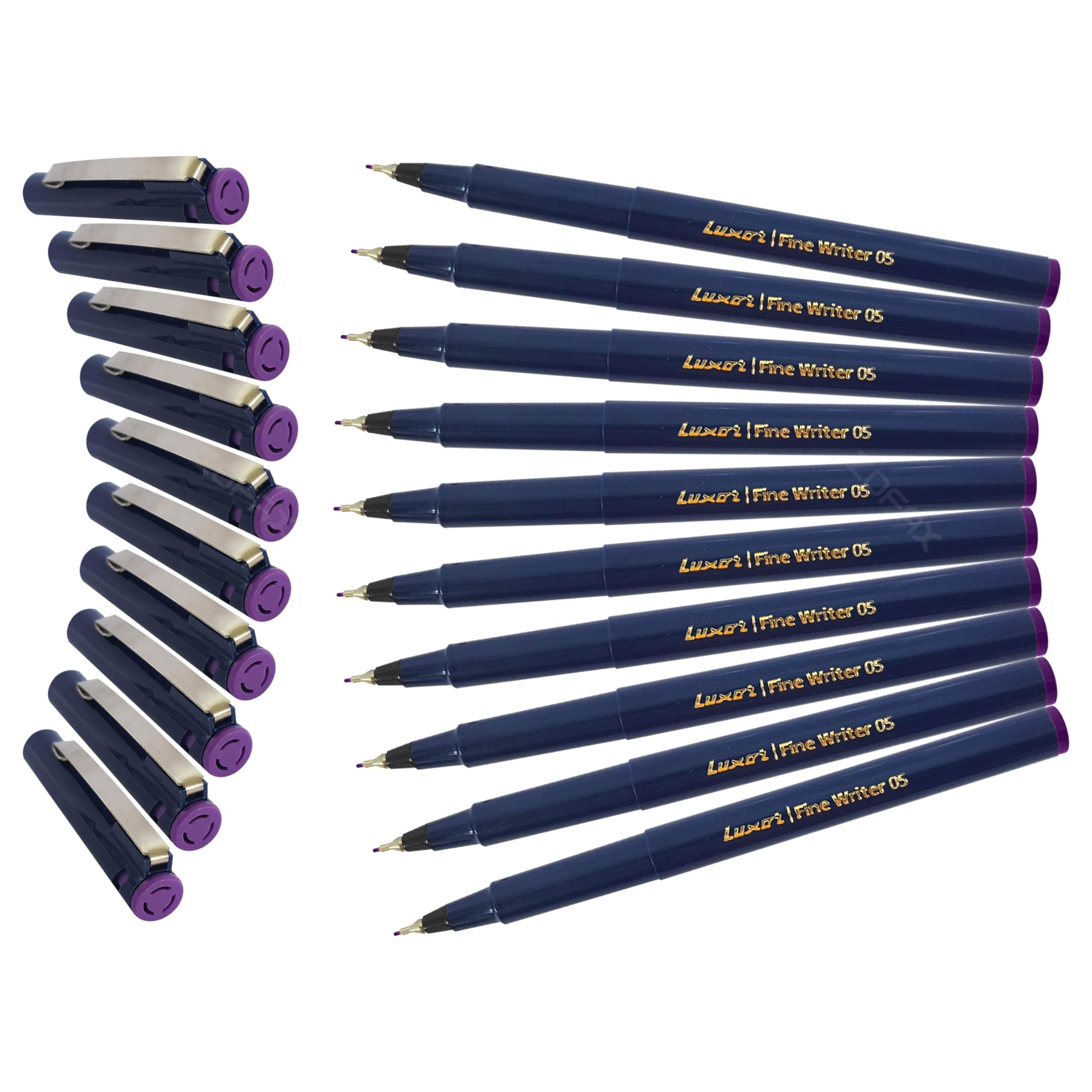 Write05 Fineliner Pens, VIOLET, 0.5mm Ultra Fine Tip, Pack of 10, Precise Writing, Write Sign Draw Colour Pens - Image 3