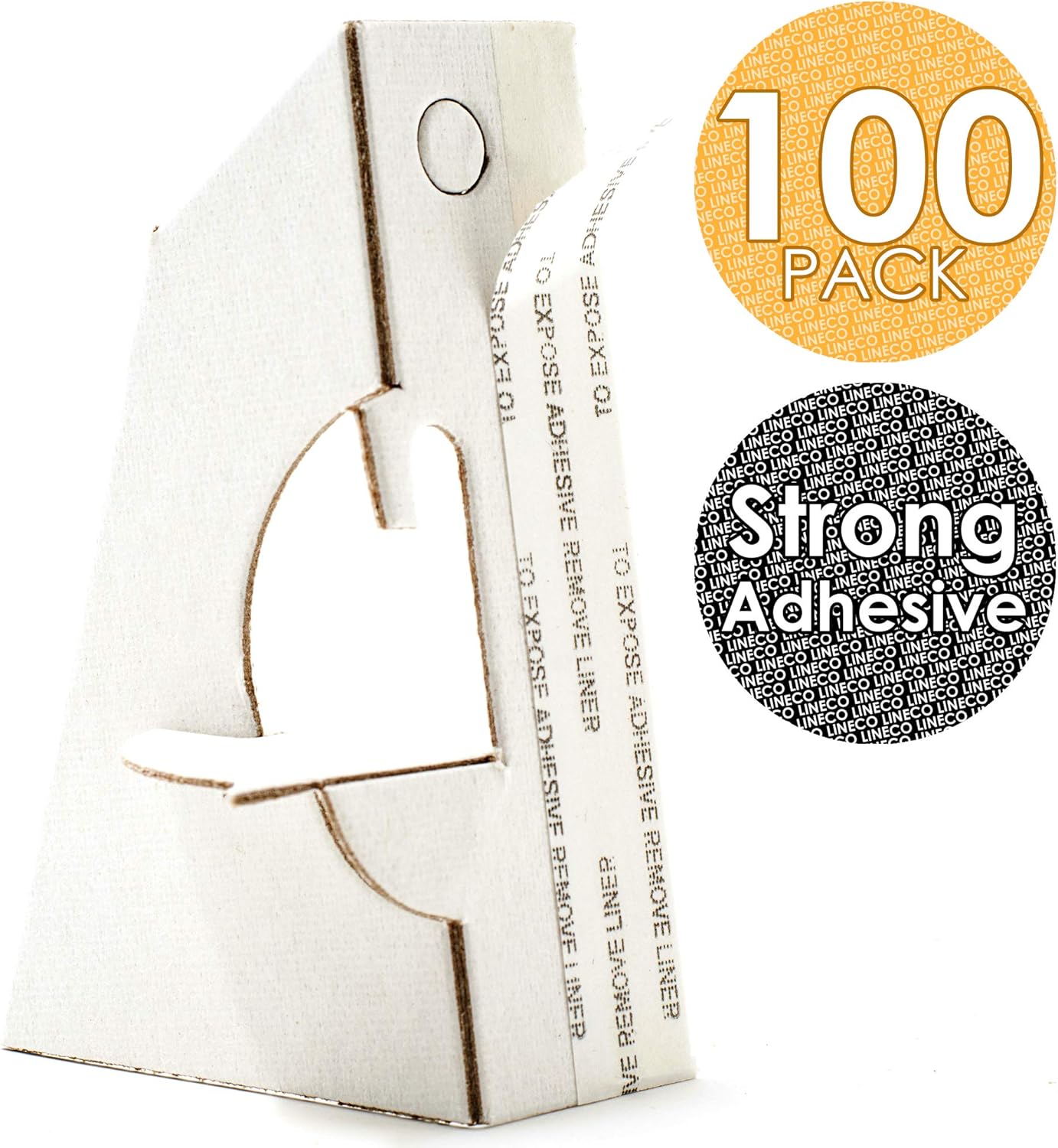 Golden State Art, Self Stick Cardboard Easel Back, Archival Quality Acid-Free, 3 Inch Single Wing, Display Signs Pictures Posters and Artwork, Complete Stand for Your Crafts (Pack of 100) White