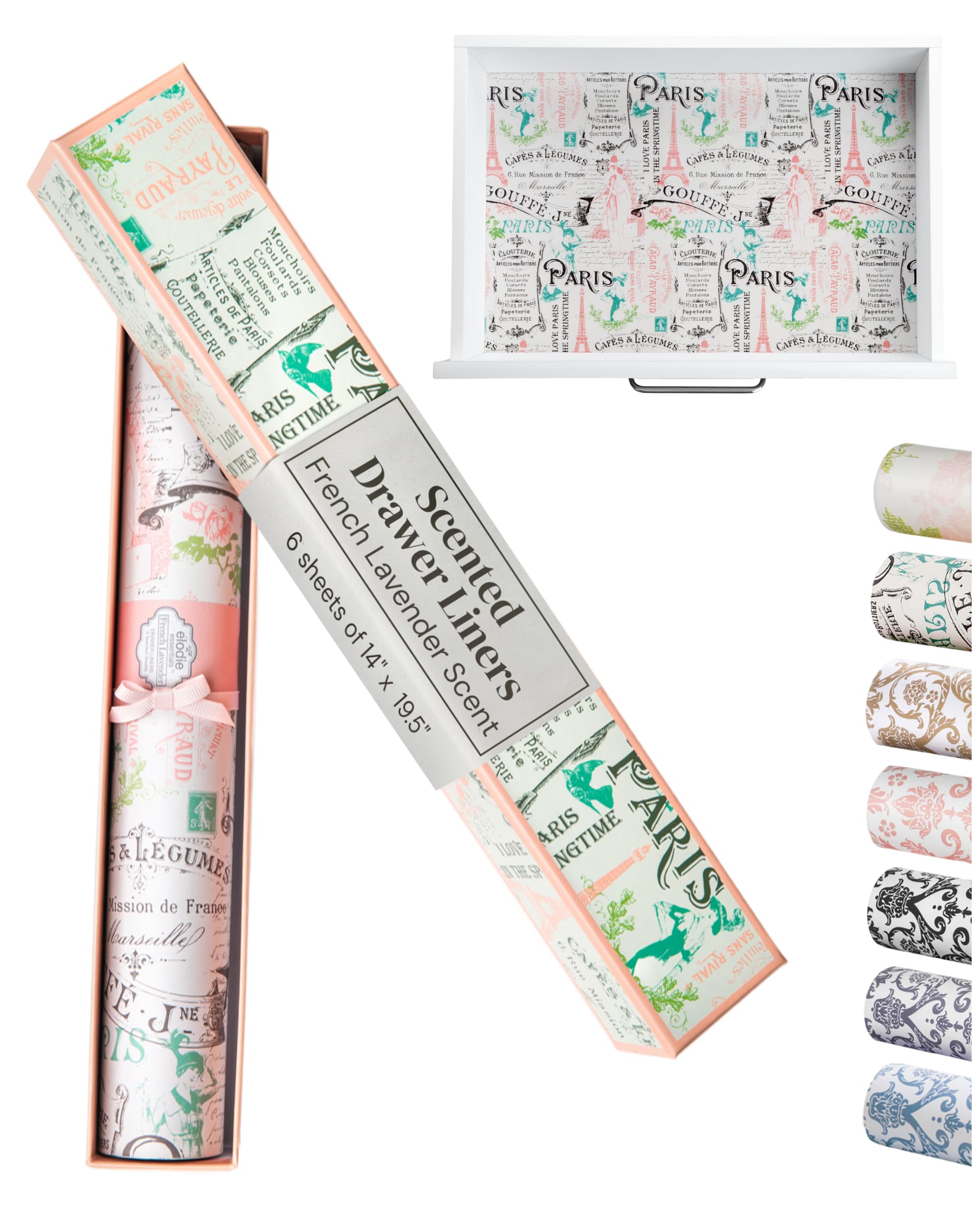 French Lavender Scented Drawer Liners - Paris Vintage Charm by Elodie Essentials by Elodie Essentials