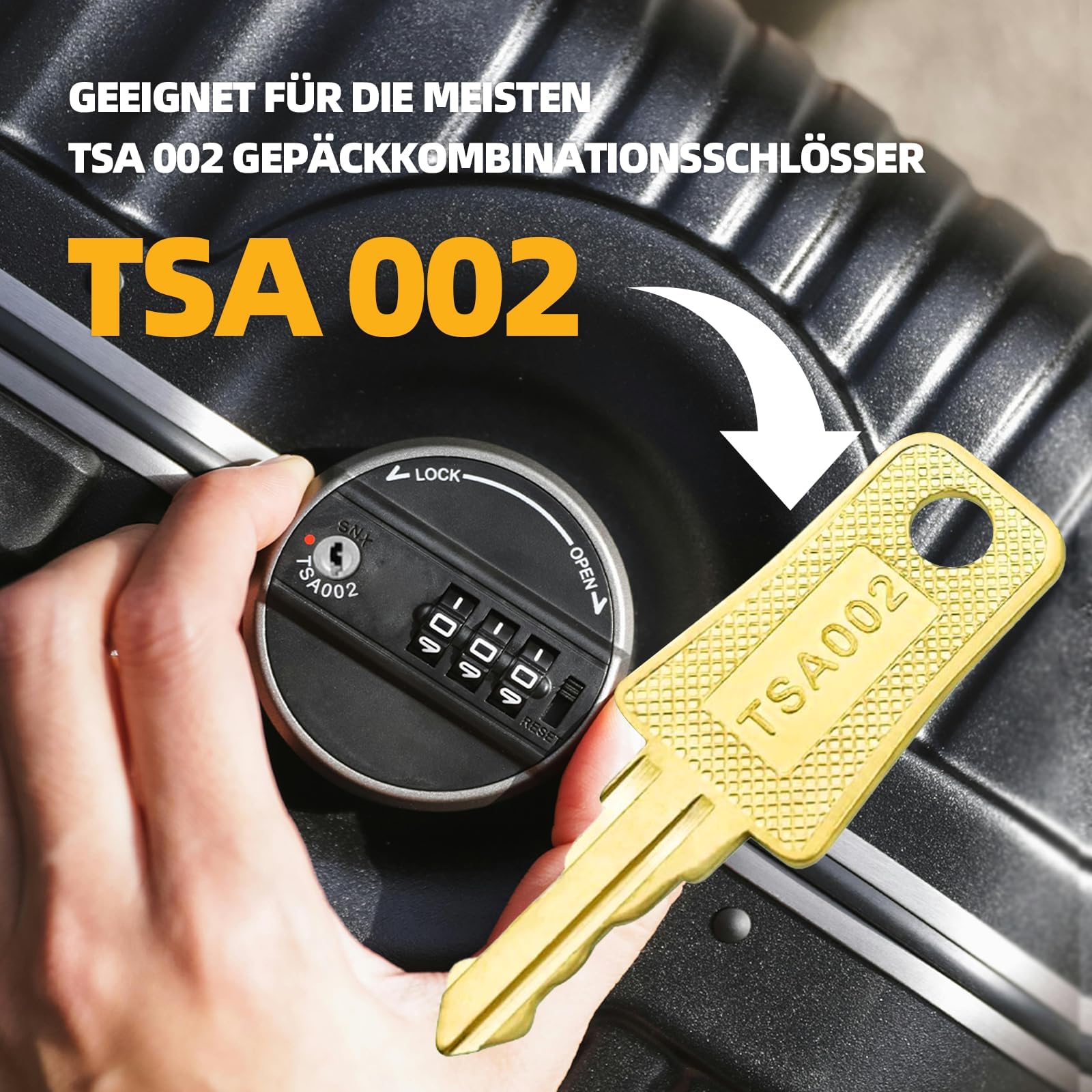 Uniwersalny klucz do bagażu – szyfrowy zamek kompatybilny z TSA 002/007, wielofunkcyjny klucz podróżny z 2 brelokami