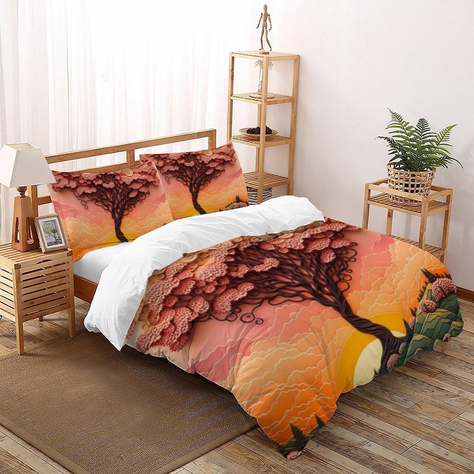 Housse de couette 220x240 cm Sunset pour lit de famille, ensemble de literie en microfibre