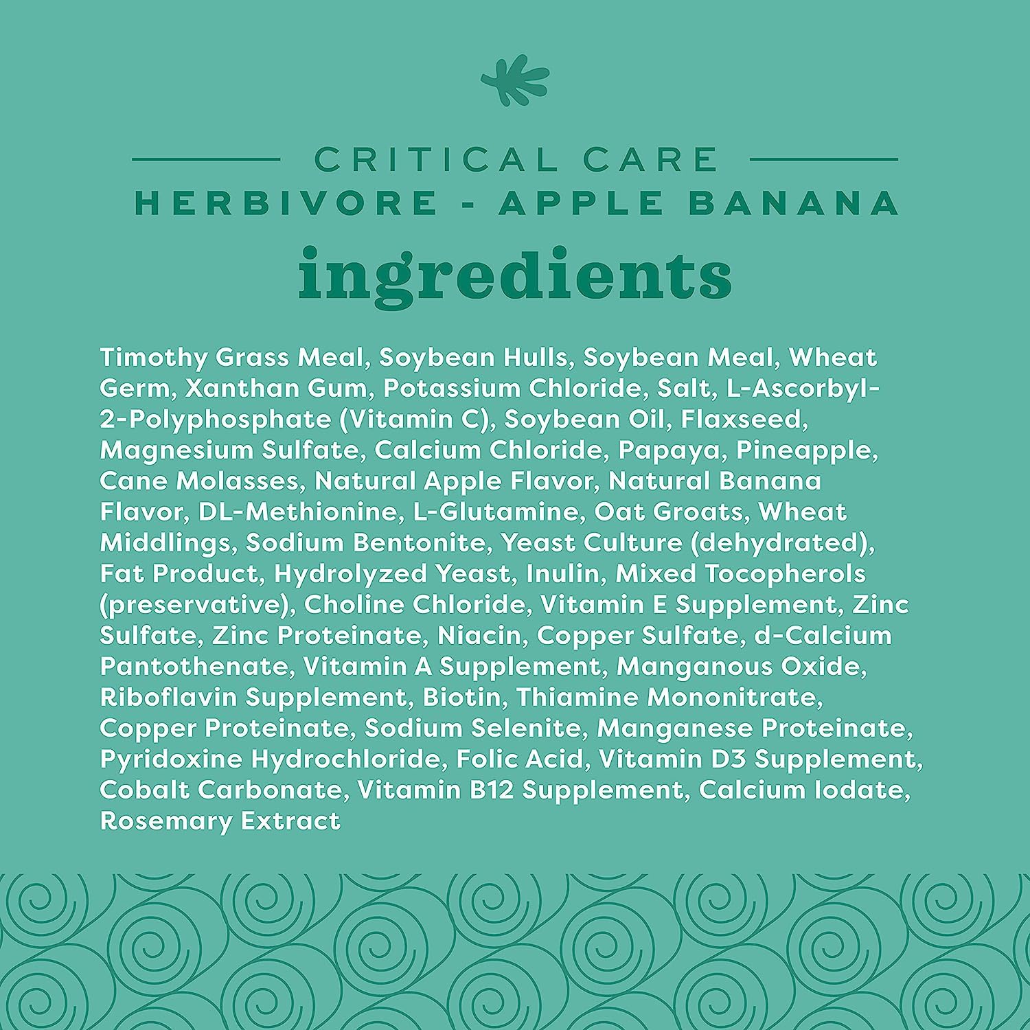 OXBOW Alimento completo para animales herbívoros | Banana/Manzana | 454 g | Alto contenido de fibra cruda | Para animales en mal estado nutricional