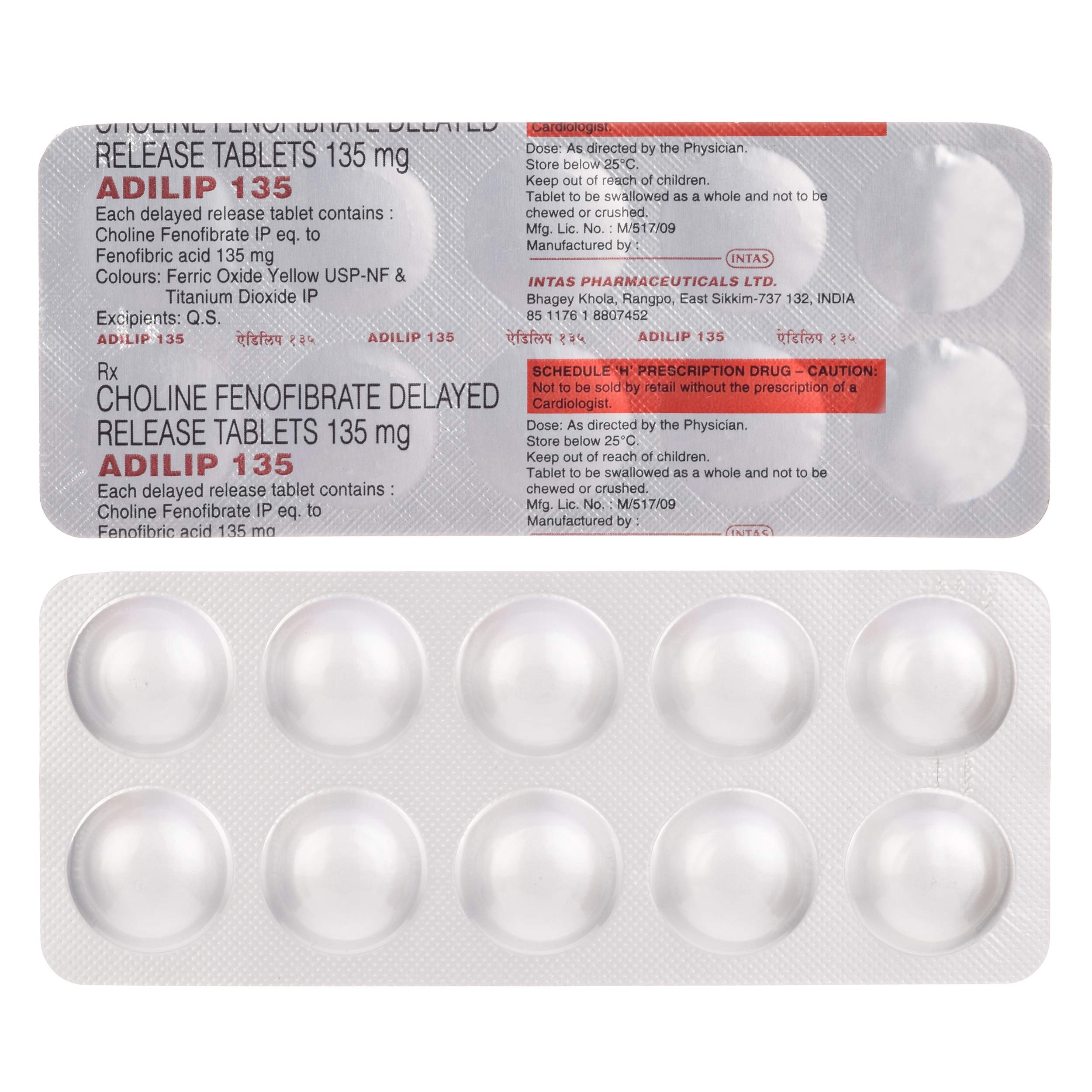 Adilip 135 - Strip of 10 Tablets
