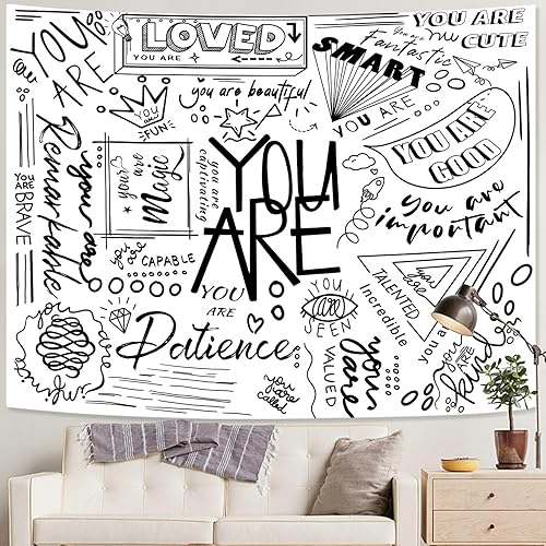 Miniatura 5 de Fungarth Quote You Are - Tapiz naranja para el aula, para niños, tapiz decorativo para colgar en la pared, con frase positiva inspiradora, para