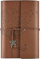 Vista 8 de OMEYA Cuaderno de cuero para diario, planificador de diario de escritura recargable, regalos para mujeres, hombres, niñas, hermanas, amigos