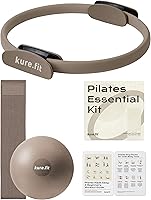 Vista 2 de Juego de mancuernas ajustables moradas de 2 a 5 libras y kit de pilates gris pardo