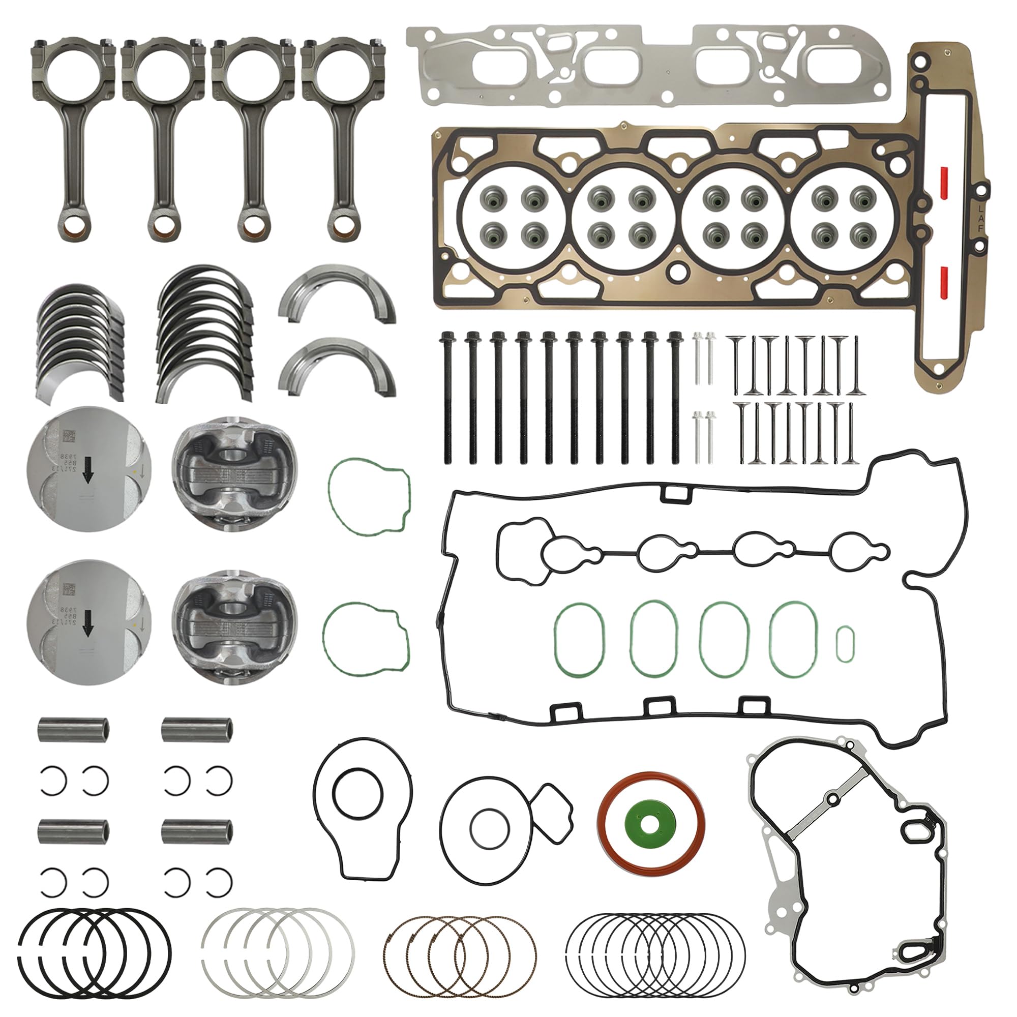 2.4 Head Gasket Set Piston Con-Rod Bearing for Chevy GM Buick Ecotec 10-17