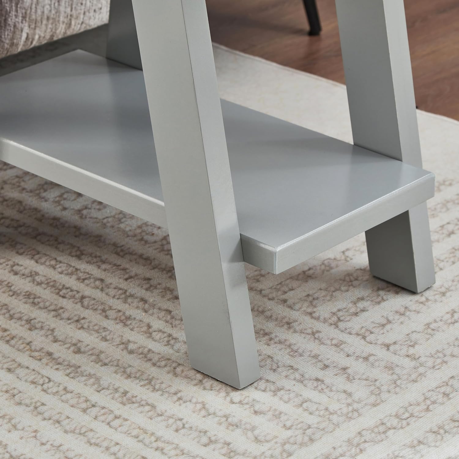 Roundhill Furniture Athens Contemporary Wood Shelf Side Table in Gray