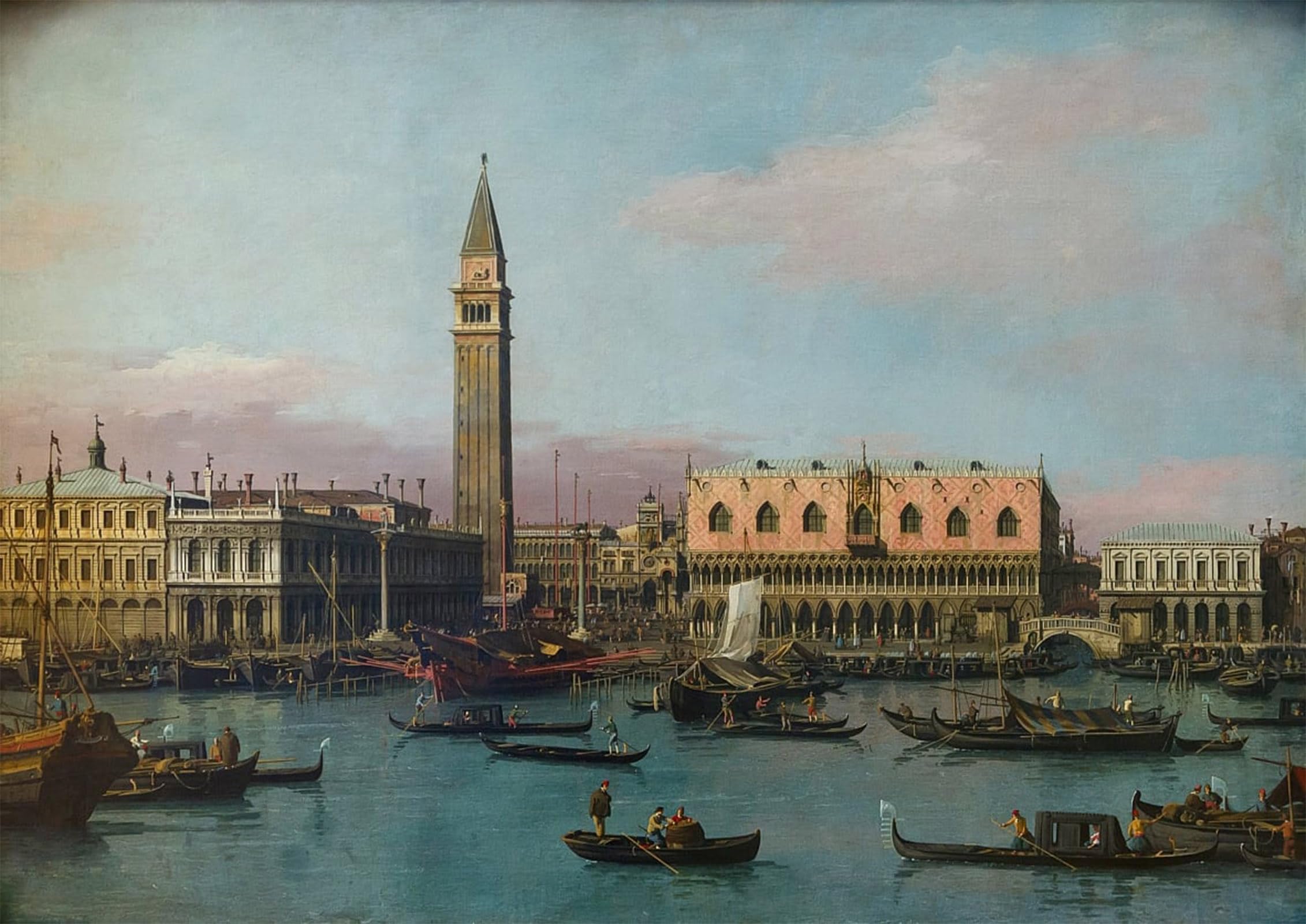 SERENDIPITP Aesthetic Poster Photo Wall Print Retro Picture Piazzetta and degli Schiavoni by Antonio Canal Modern Wall Artwork for Home Decor 60x90cm