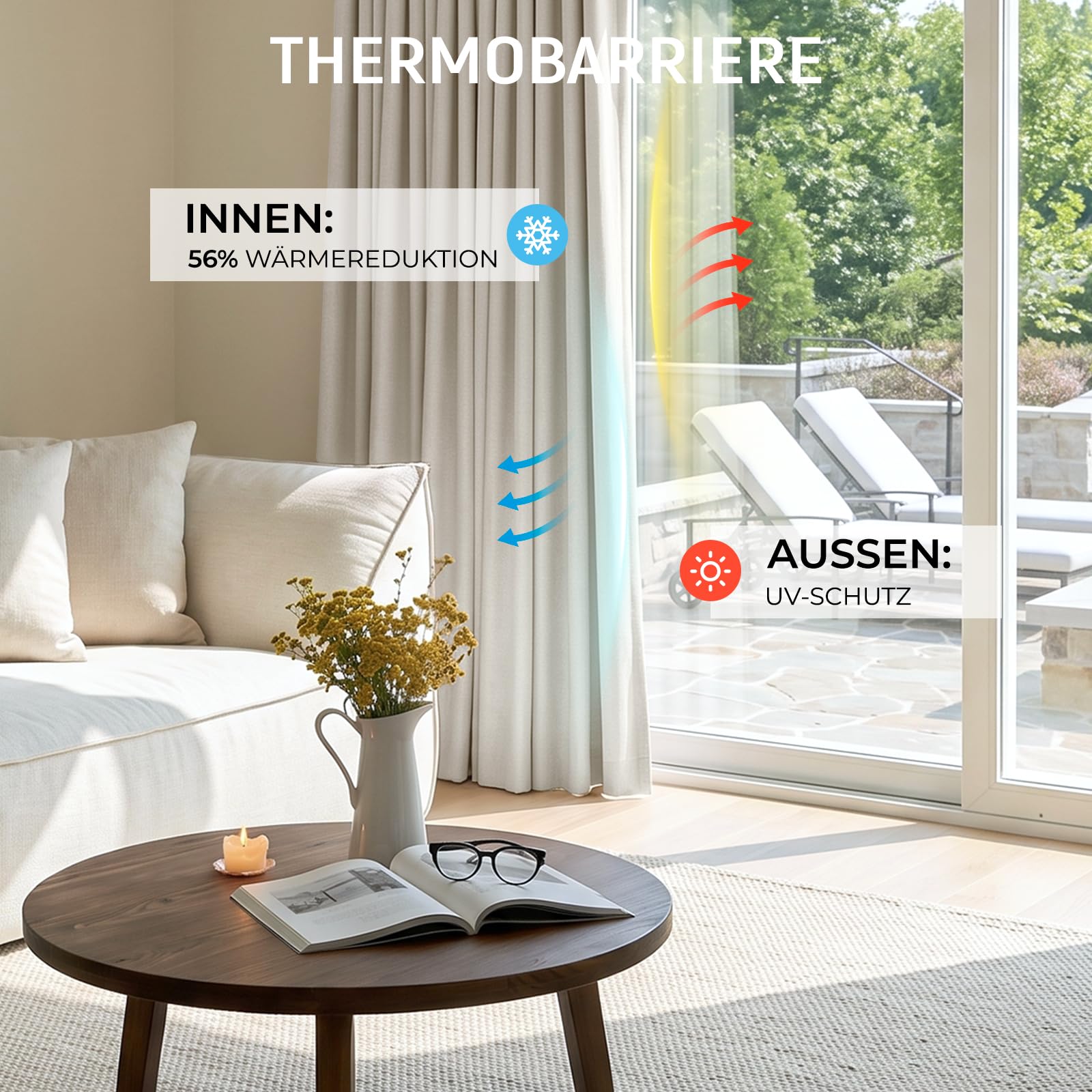 100% Verdunkelungsvorhang 2er Set H245xB140cm Beige | Leinenoptik, Thermo, 4 Aufhängearten, Für Stangen & Schienen, Lärmschutz, Schlaf- & Wohnzimmer, Inkl. 20 Clips