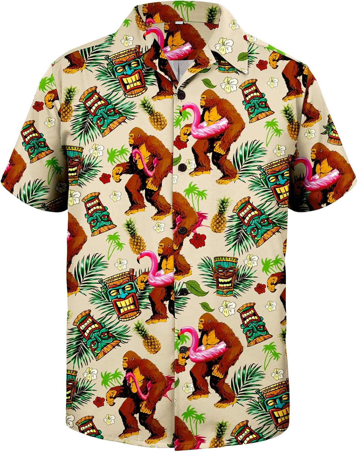 Zando 80s 90s Hawaiian Shirts for Men - Funny Retro Short Sleeve Button Down Outfit Top for Themed Party Disco Summer Beach