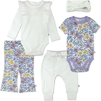 HonestBaby Multipack Gift Bundle Sets Mix Match Outfits 100% Organic Cotton for Newborn Infant Baby Boys, Girls, Unisex