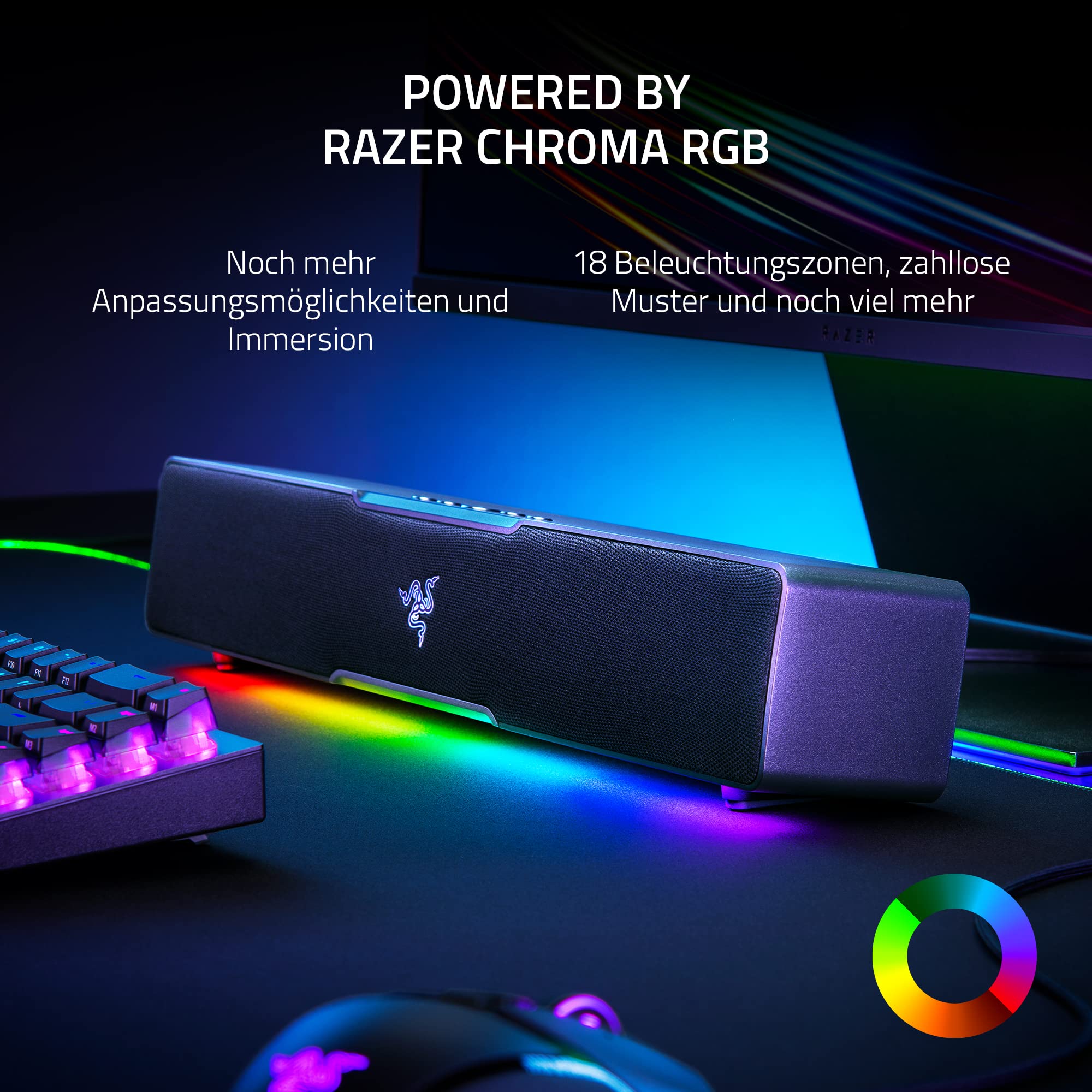 Razer Leviathan V2 X - PC-Gaming-Soundbar (mit Full-Range-Treibern, Kompaktes Format, Stromversorgung und Audio per USB Typ C, Bluetooth 5.0, Chroma RGB) Schwarz