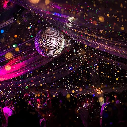 Miniatura 6 de Yescom 16 "Disco Espejo Bola de Vidrio DJ Dance Club Iluminación de Escenario Fiesta Casa Negocios Ventana Exhibición Decoración de vacaciones