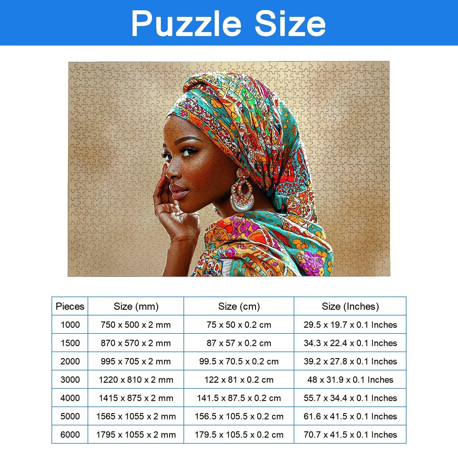 Puzzle 2000 Pezzi per Adulti Bambini, Puzzle Africa in Legno per Adulti, Puzzles Donna Impegnativi, Giochi Educativo per Famiglie, Rompecapo con Scatola per Decorazioni Casa, Regalo Donna, -8998
