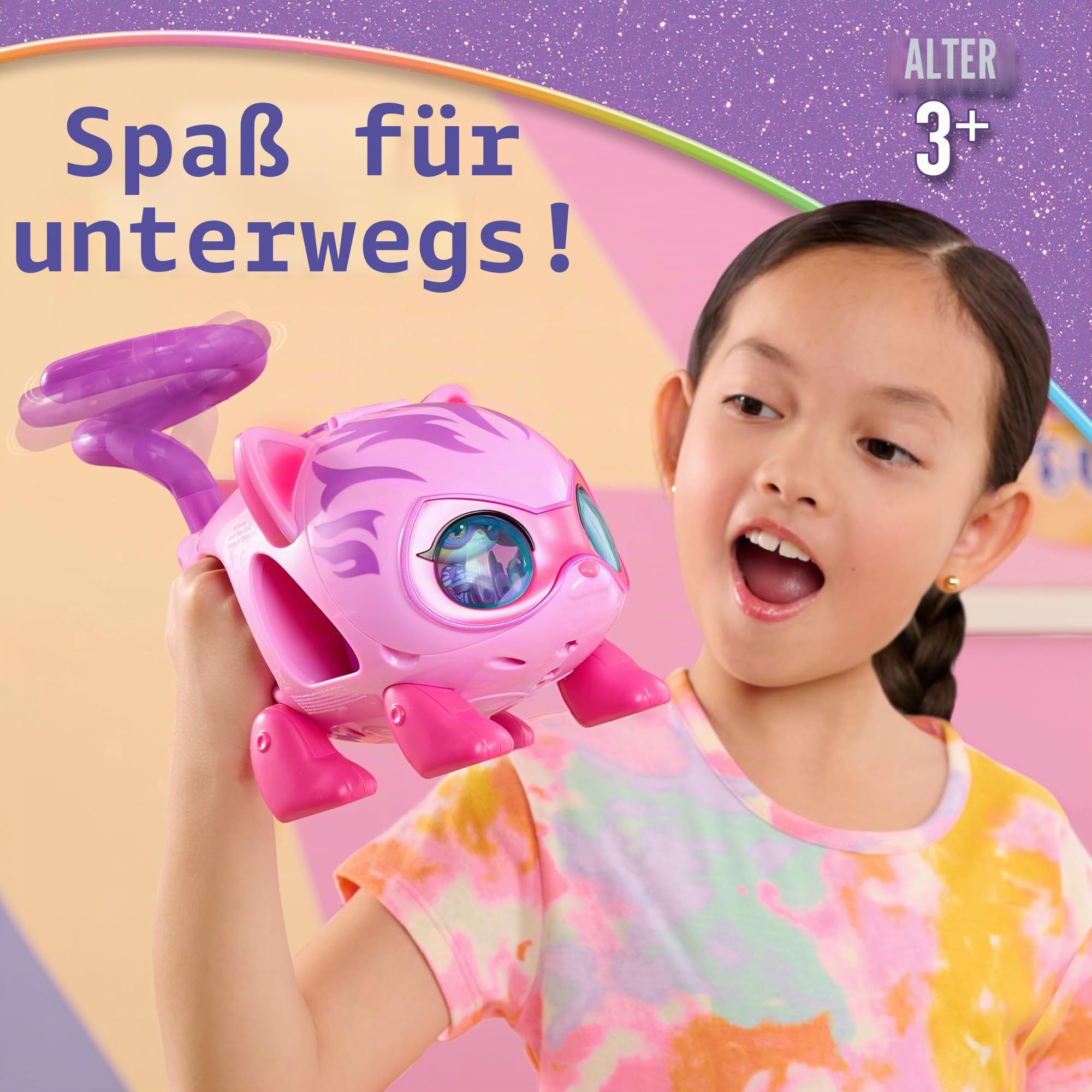 Just Play Hubschrauber Disney Junior SuperKitties Su-Purr Wild Kitty mit Licht und Sound, 14 cm, 3 Stück Figuren mit veränderbarer Form, Spielzeug für Kinder ab 3 Jahren, Rosa