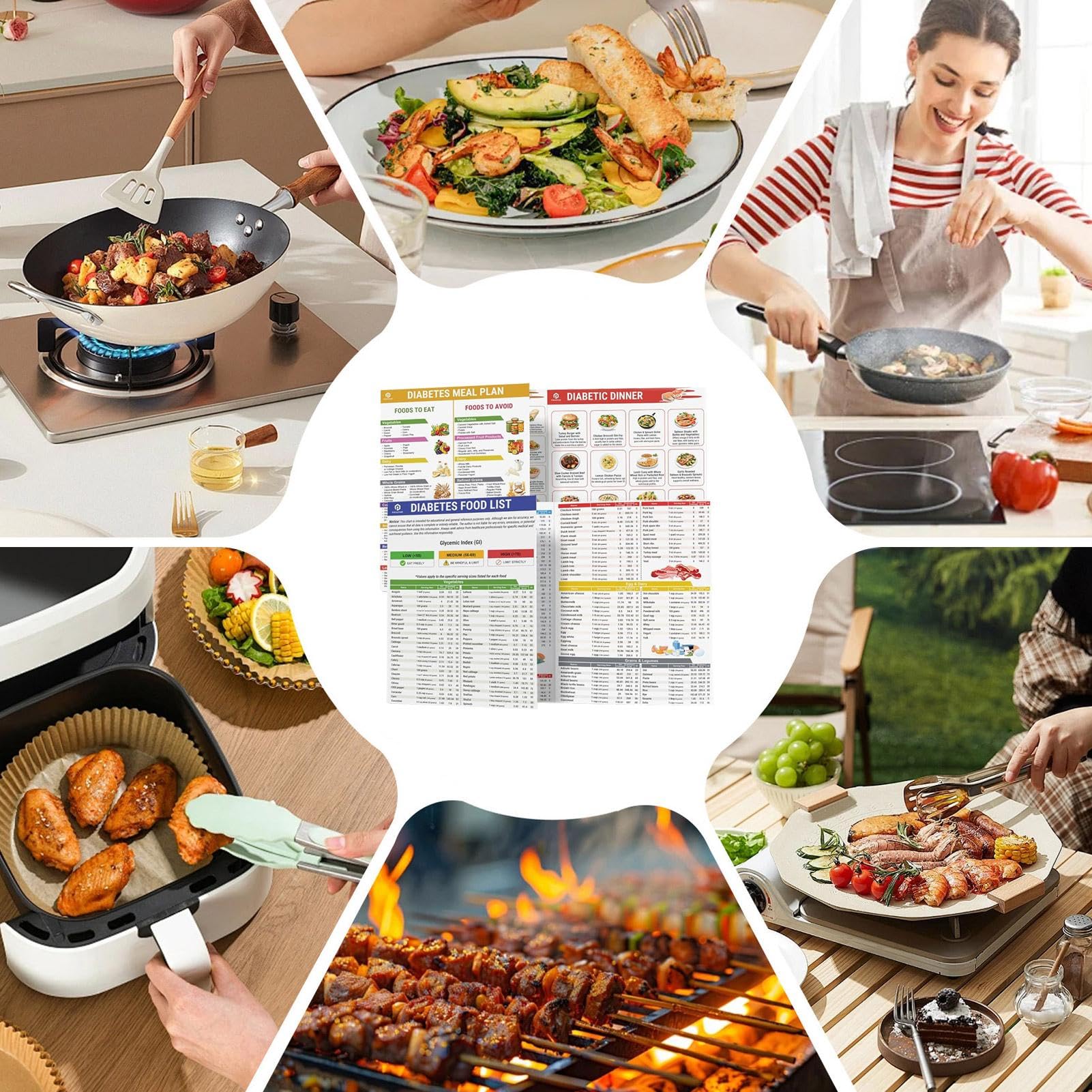 Tabla de alimentos para diabéticos y planificador de comidas bajas en carbohidratos