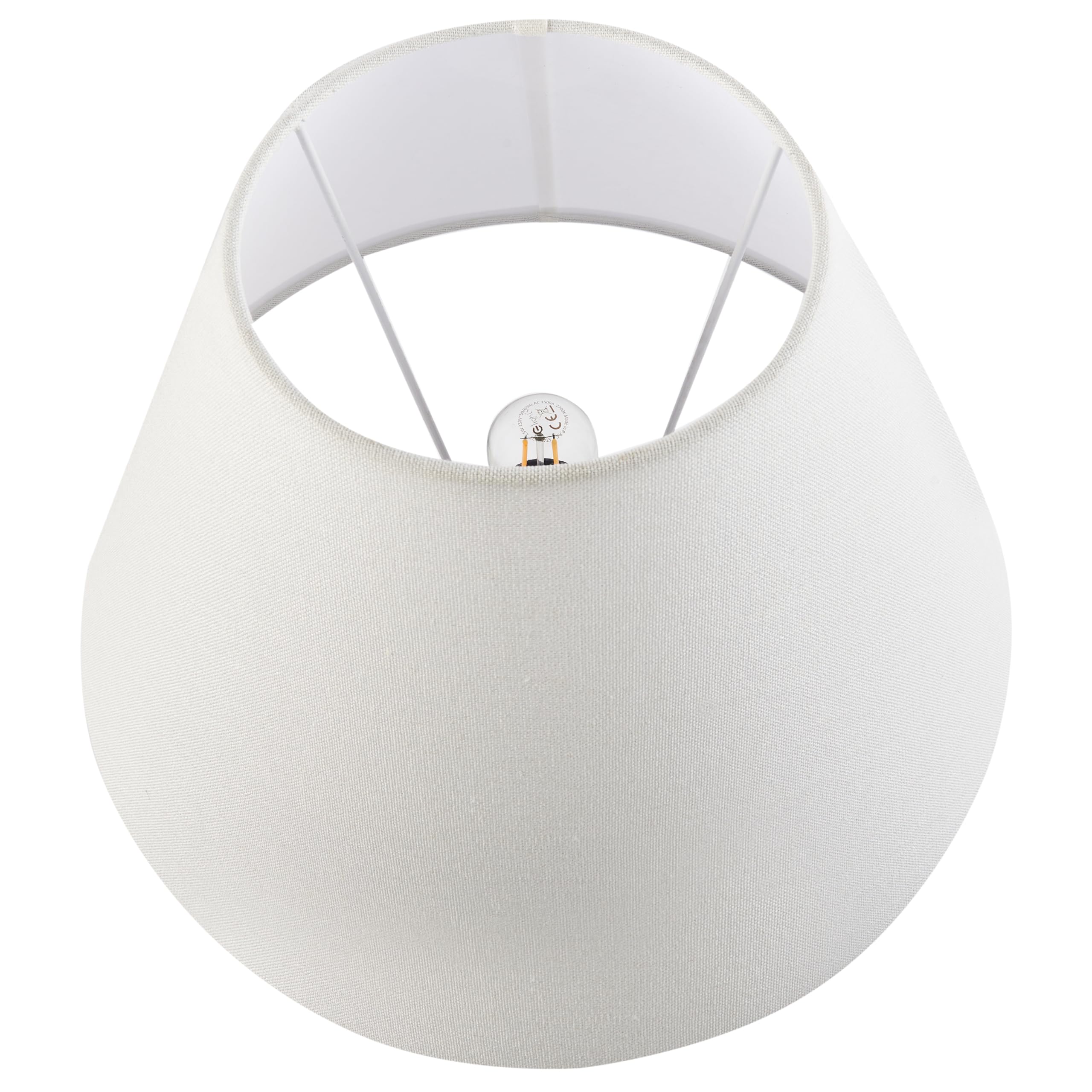 Beliani Elegante lampada da tavolo con base in porcellana Patten floreale Paralume a campana in lino Illuminazione bianco e blu