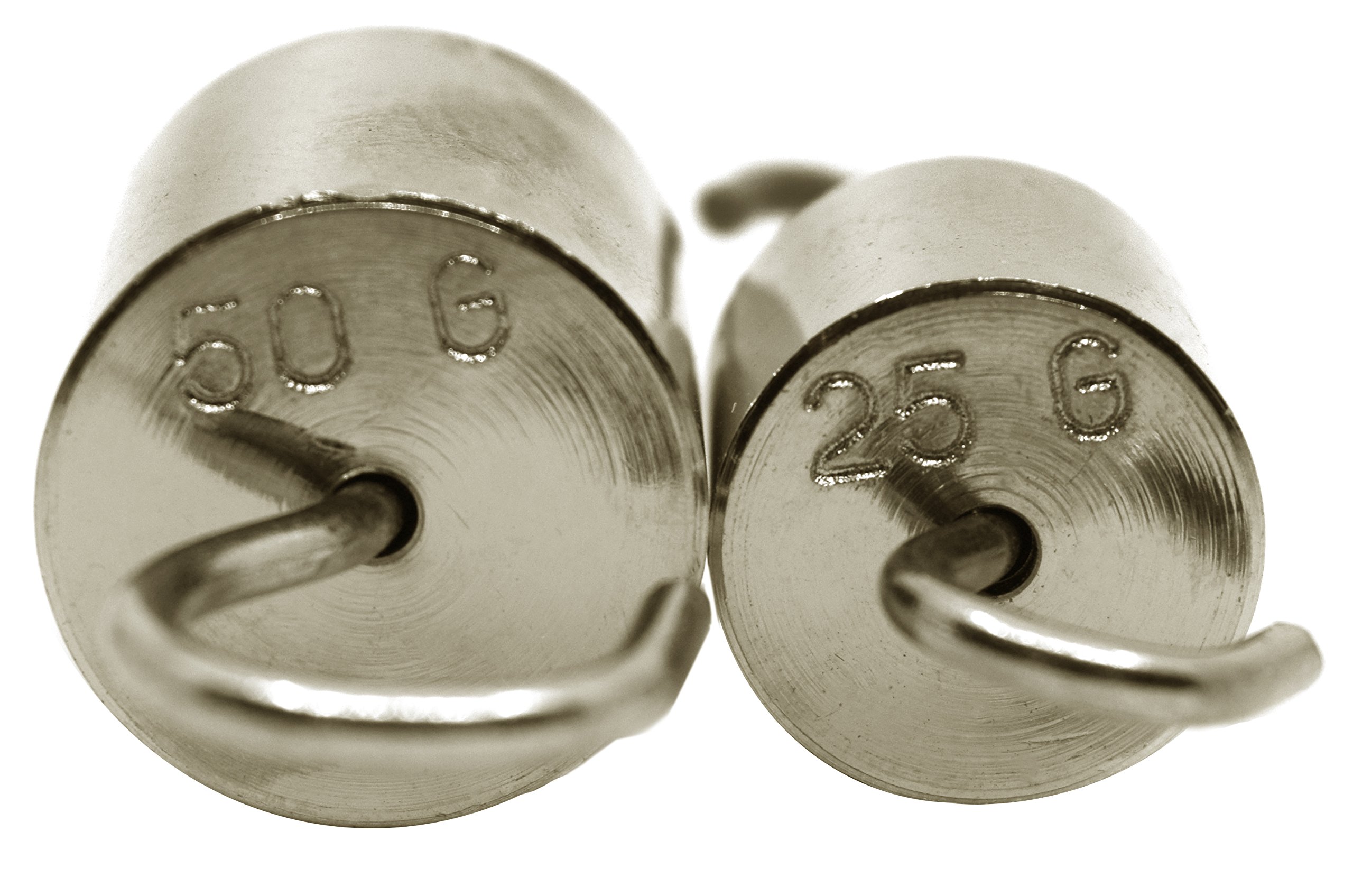 ball weights with eve hooks EISCO Cylinder Hooked Weights, Set of 10 - (5) 50g (5) 25g, Premium Brass