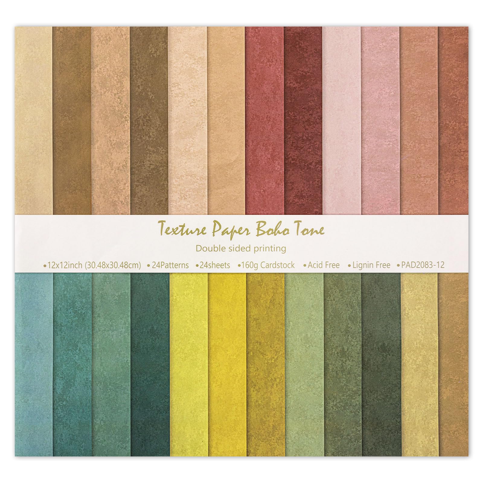 Boho Scrapbook Paper - 24 Sheets 12x12 -1