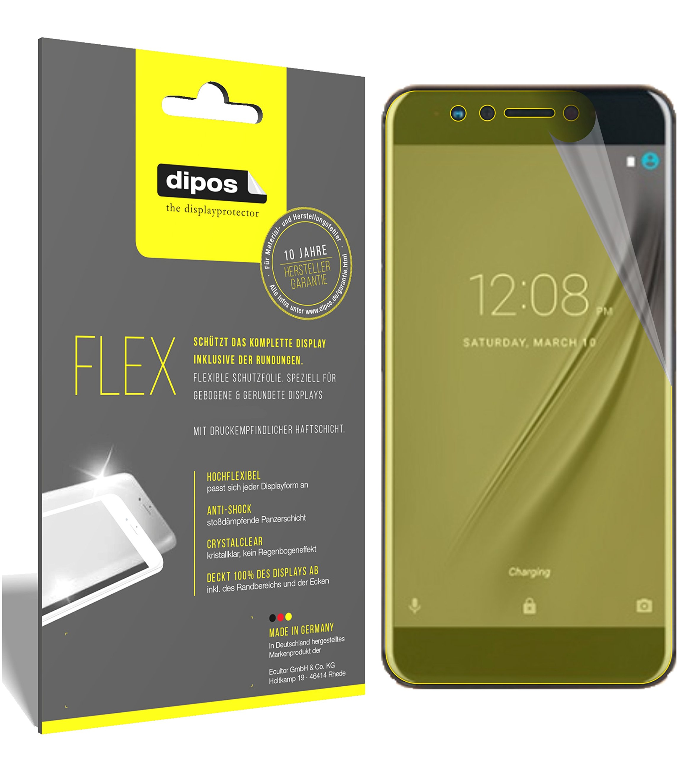 Dipos FLEX 3x Pellicola Protettiva Per Display Gigaset SL350 / SL350A - Copertura Totale Antiurto, Made In Germany