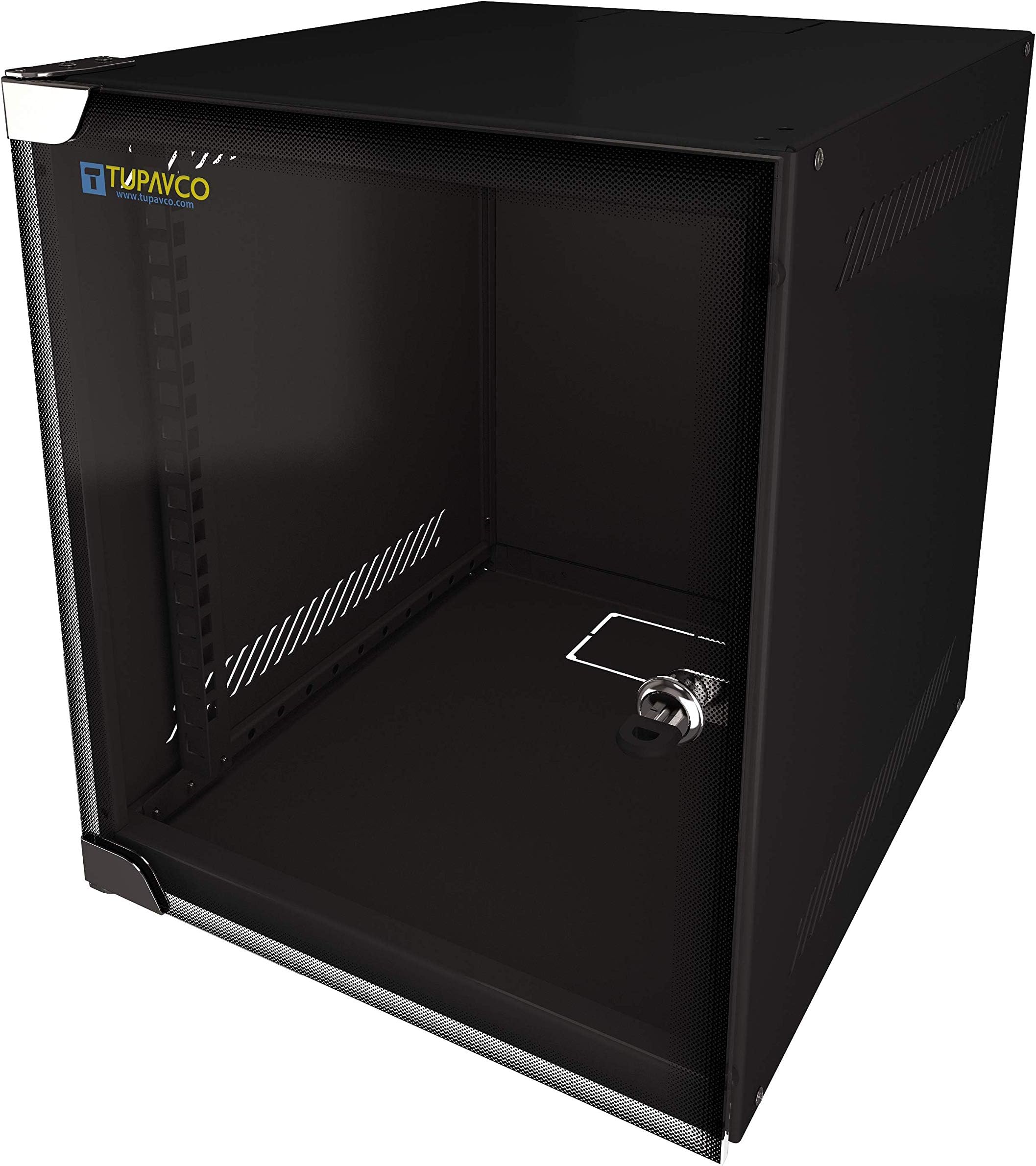 Portable 10" Network Cabinet 6U -Tupavco TP1526- SOHO Floor/Wall Mount Compact Ten Inch Half-Rack -IT Electronics CCTV Media Networking Equipment Server Rackmount Enclosure -Glass Door Secured Lock