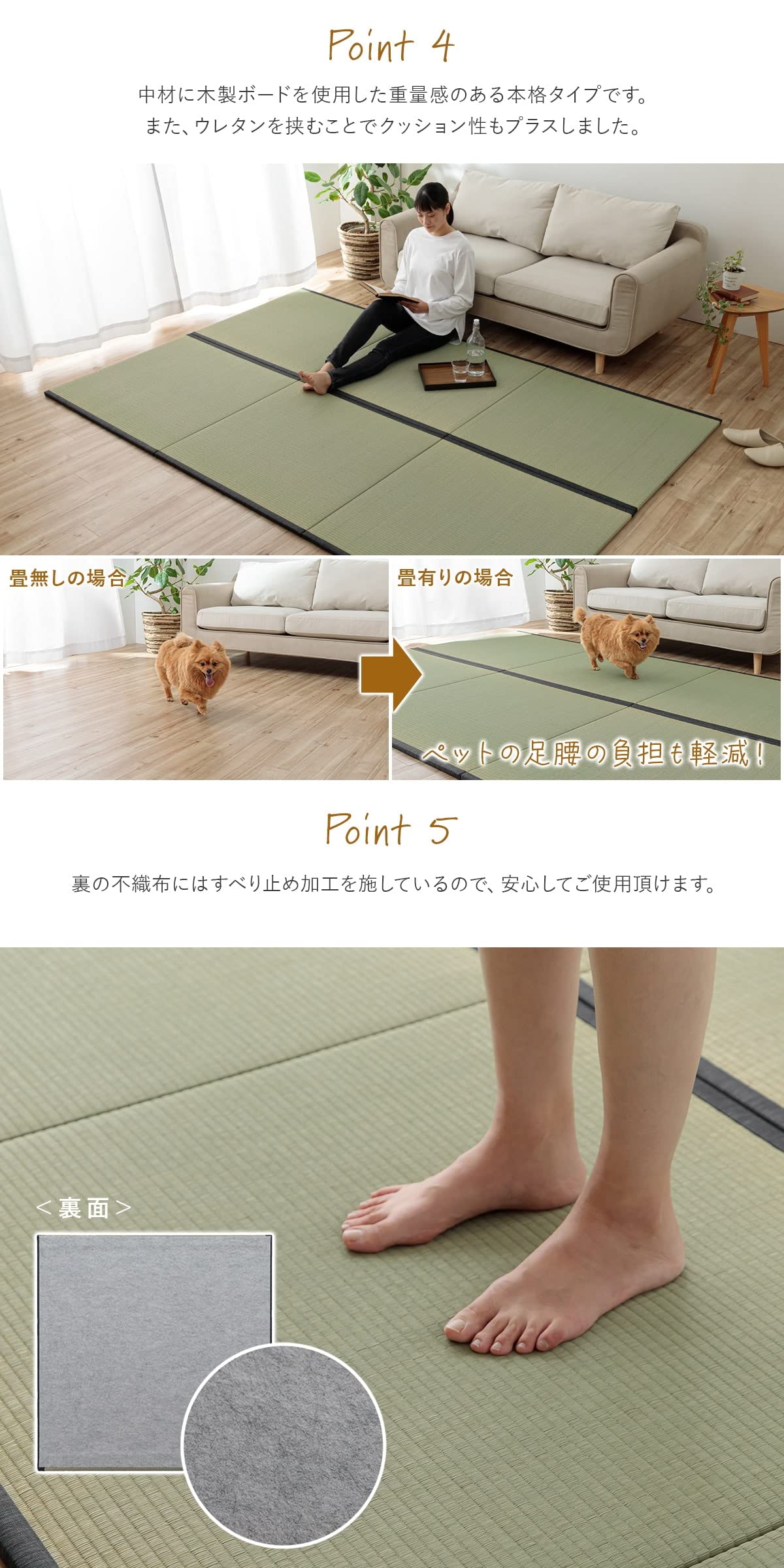 Amazon.co.jp: 置き畳 ユニット畳 国産 ライズ 約88×88cm 正方形 半畳 