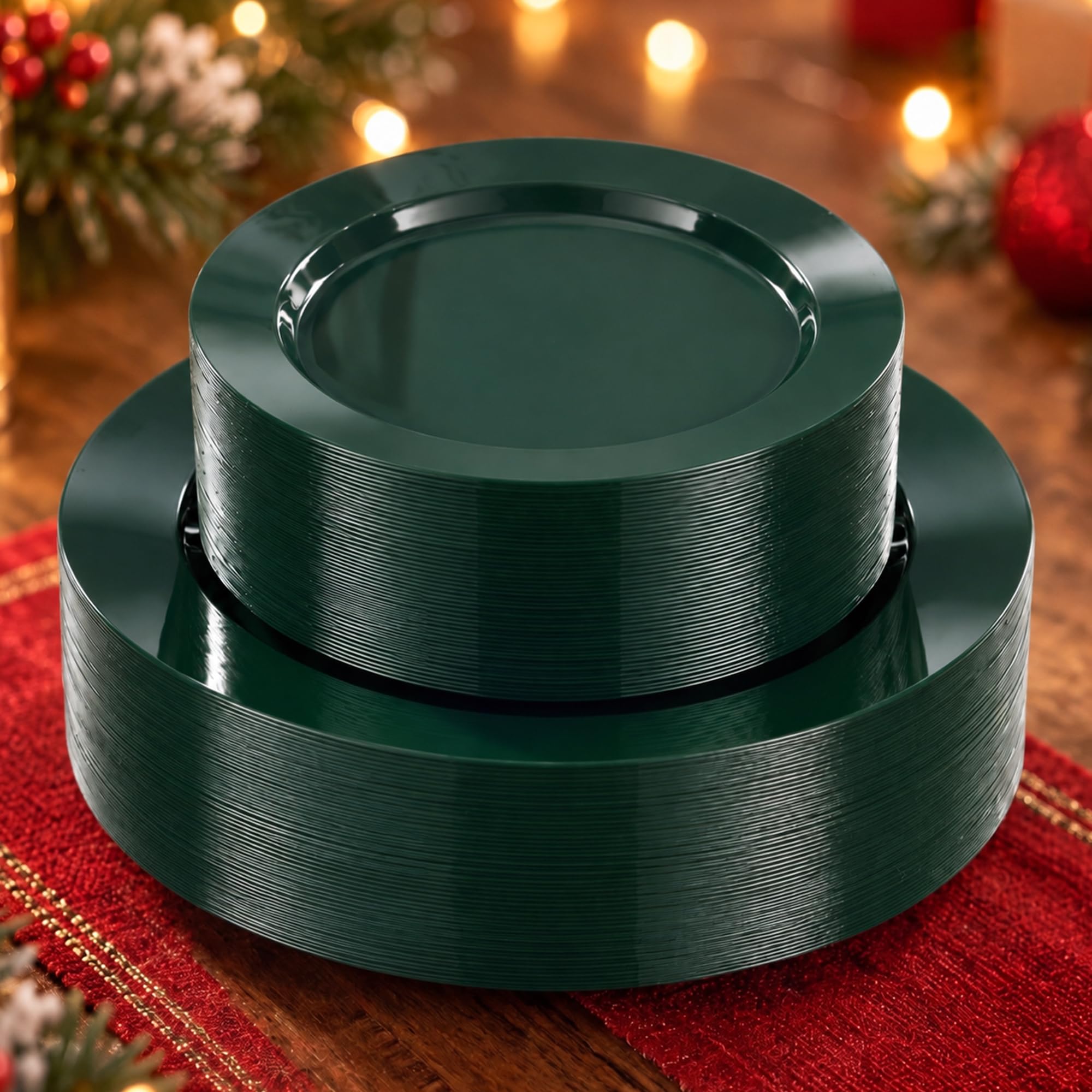 Goodluck 120PCS Green Plastic Plates, Heavy Duty Green Plates