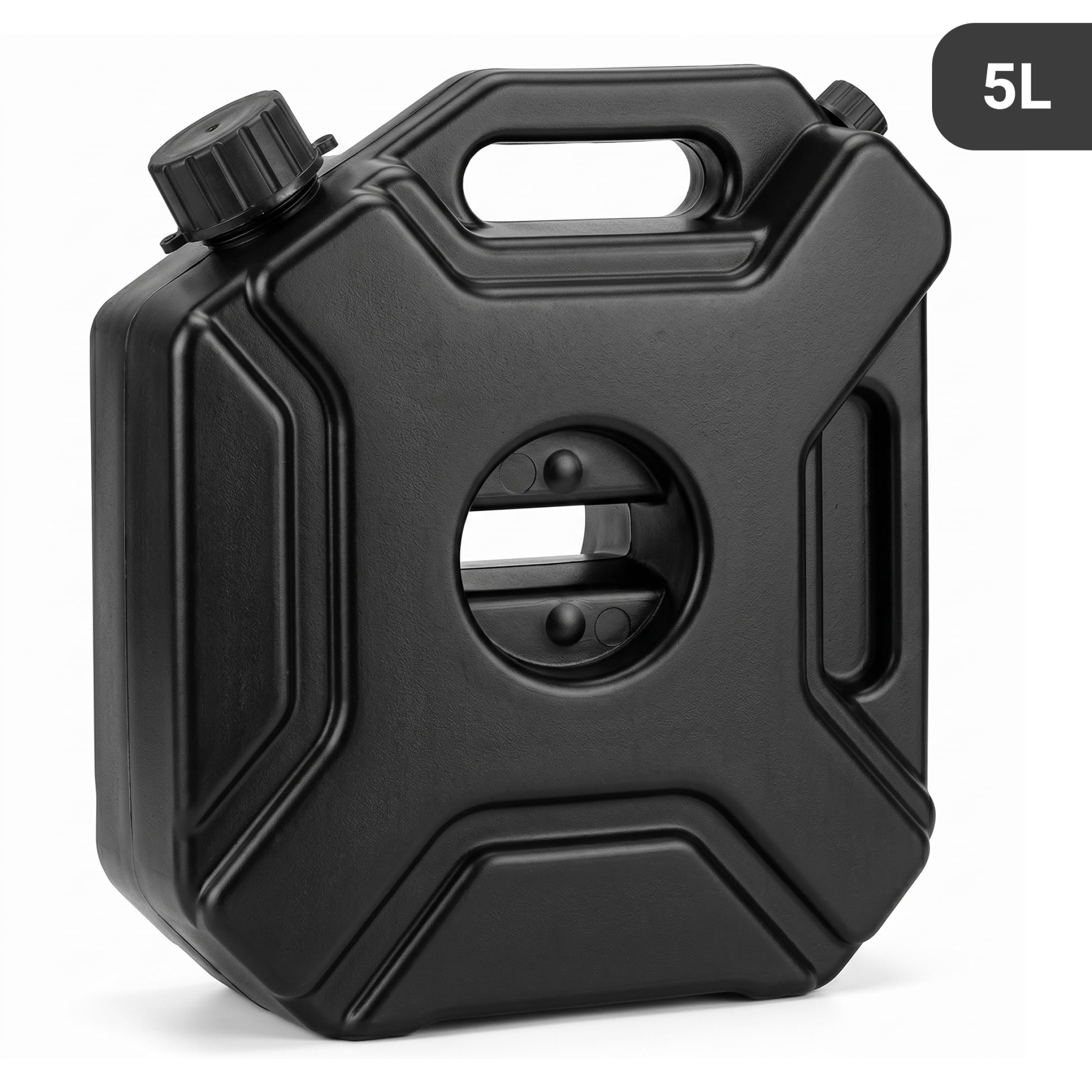 Tanque de gasolina portátil, lata de gasolina de plástico antiestático de gran capacidad de 5 litros - Contenedor de almacenamiento de combustible portátil con asa para automóviles y motocicleta