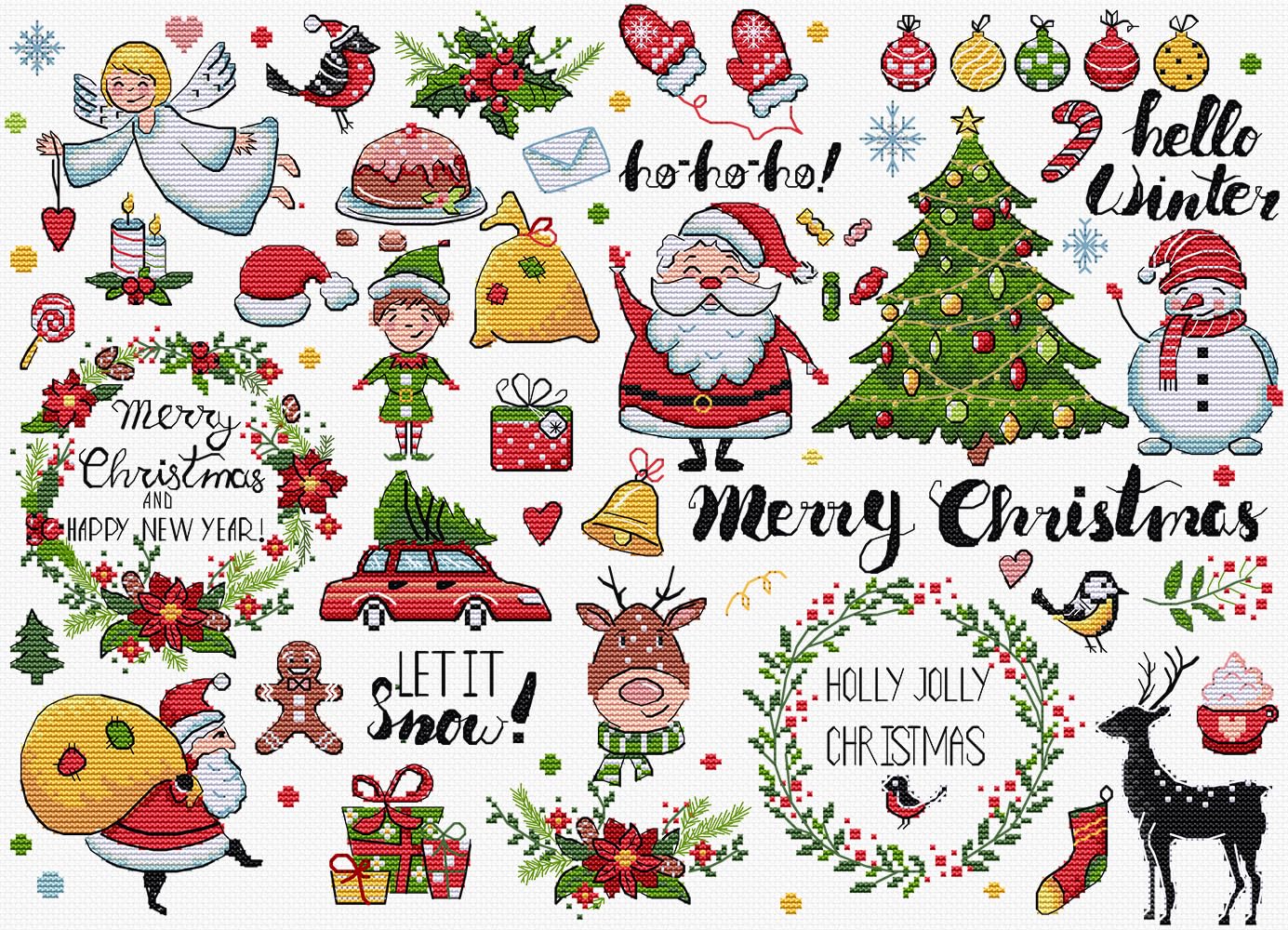 Letistitch counted cross stitch kit ""Christmas Sampler"", 38x27cm