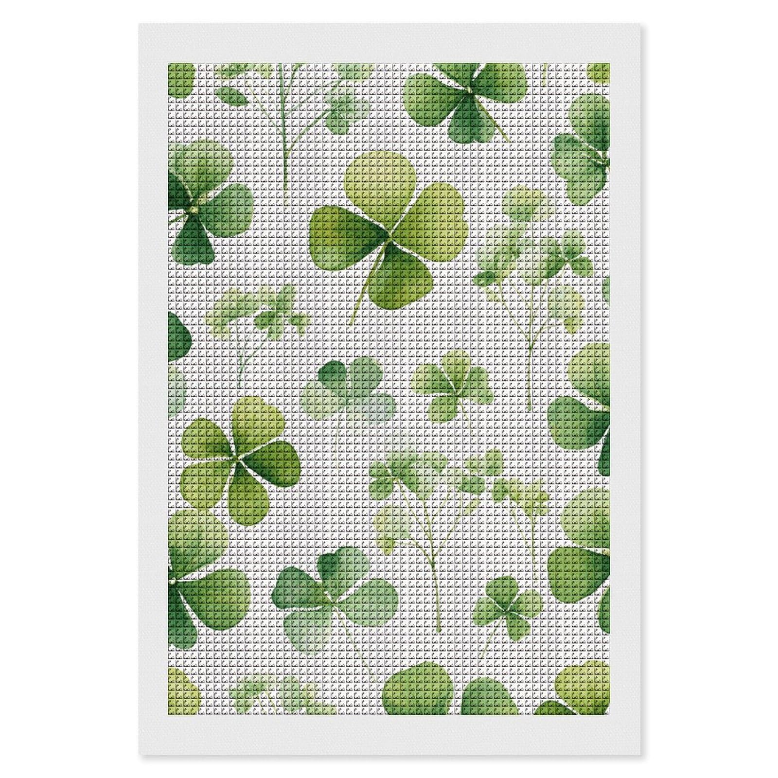 Clover Diamond Art Kits for Adults, DIY 5D Diamonds Painting Kits for Beginner, Round Full Drill Diamond Dots Painting, 8"x12" Diamonds Pictures Gem Art and Crafts Wall Decor