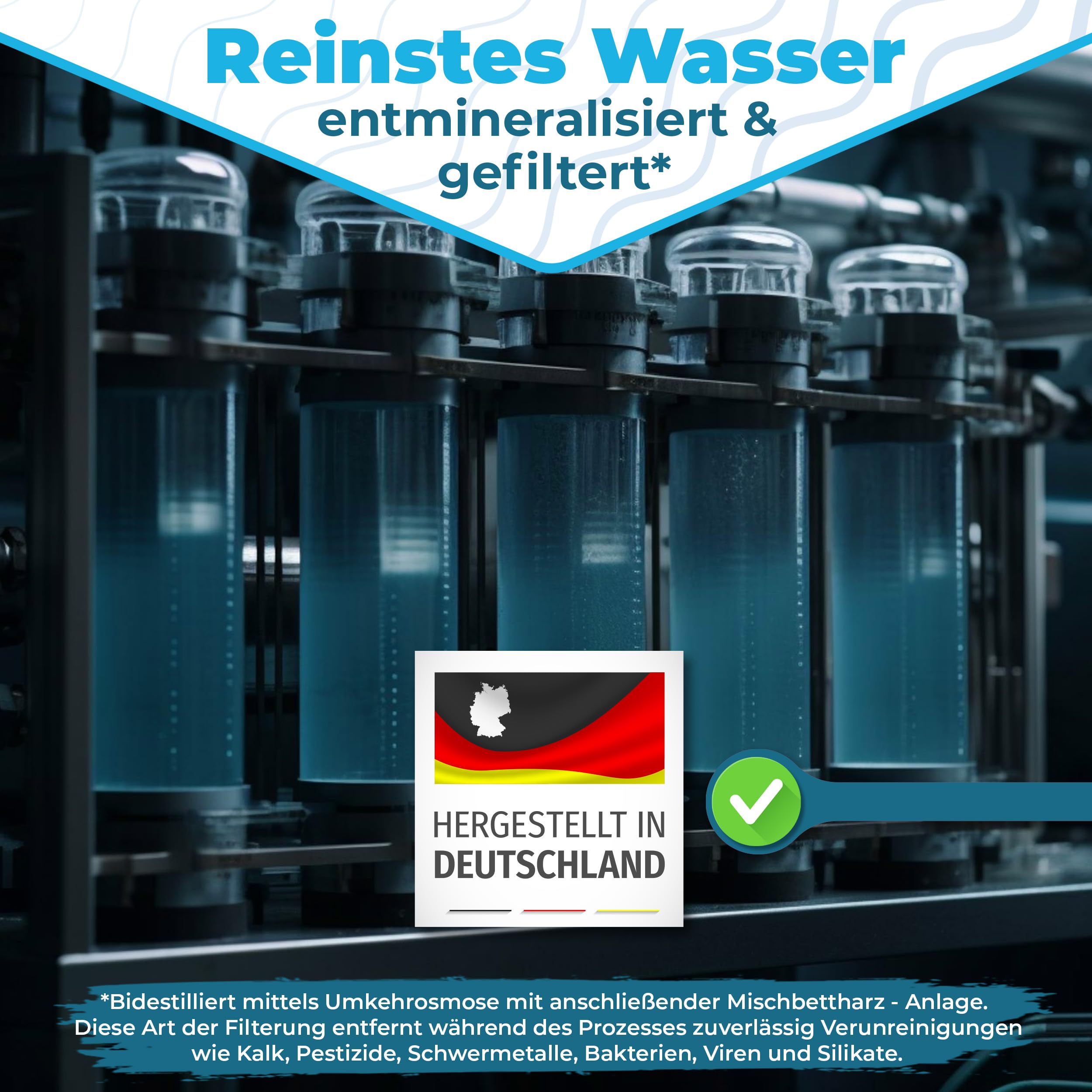 Aqua Bidest 2x 10 Liter Kanister, Qindoo Laborwasser 20L wo reines 2-fach Wasser benötigt wird z.B. für Labore, Medizin, Pharmazie, Kosmetik, Technik (2x 10L Kanister)