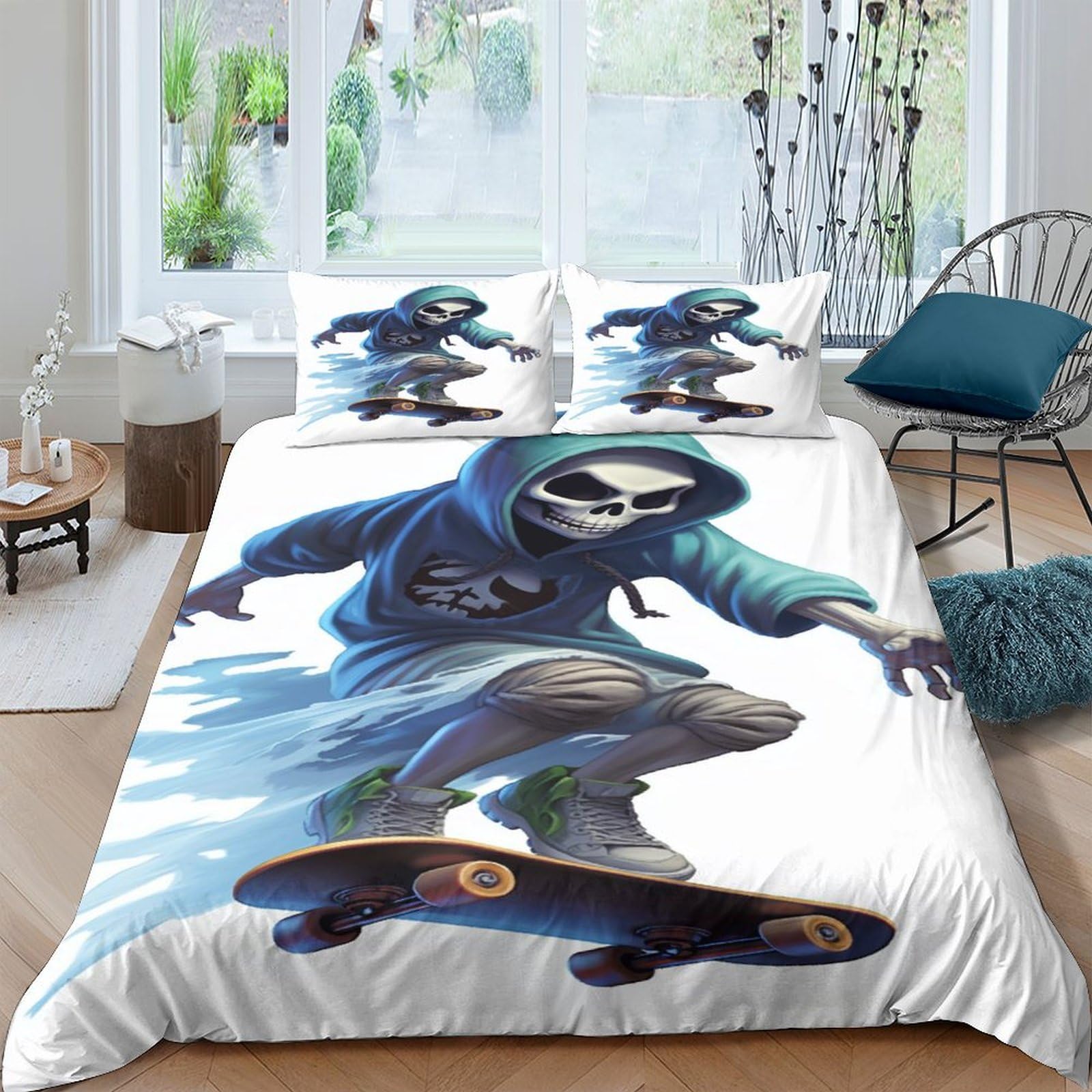 Housse de couette respirante 200x200 cm et taies fermeture éclair