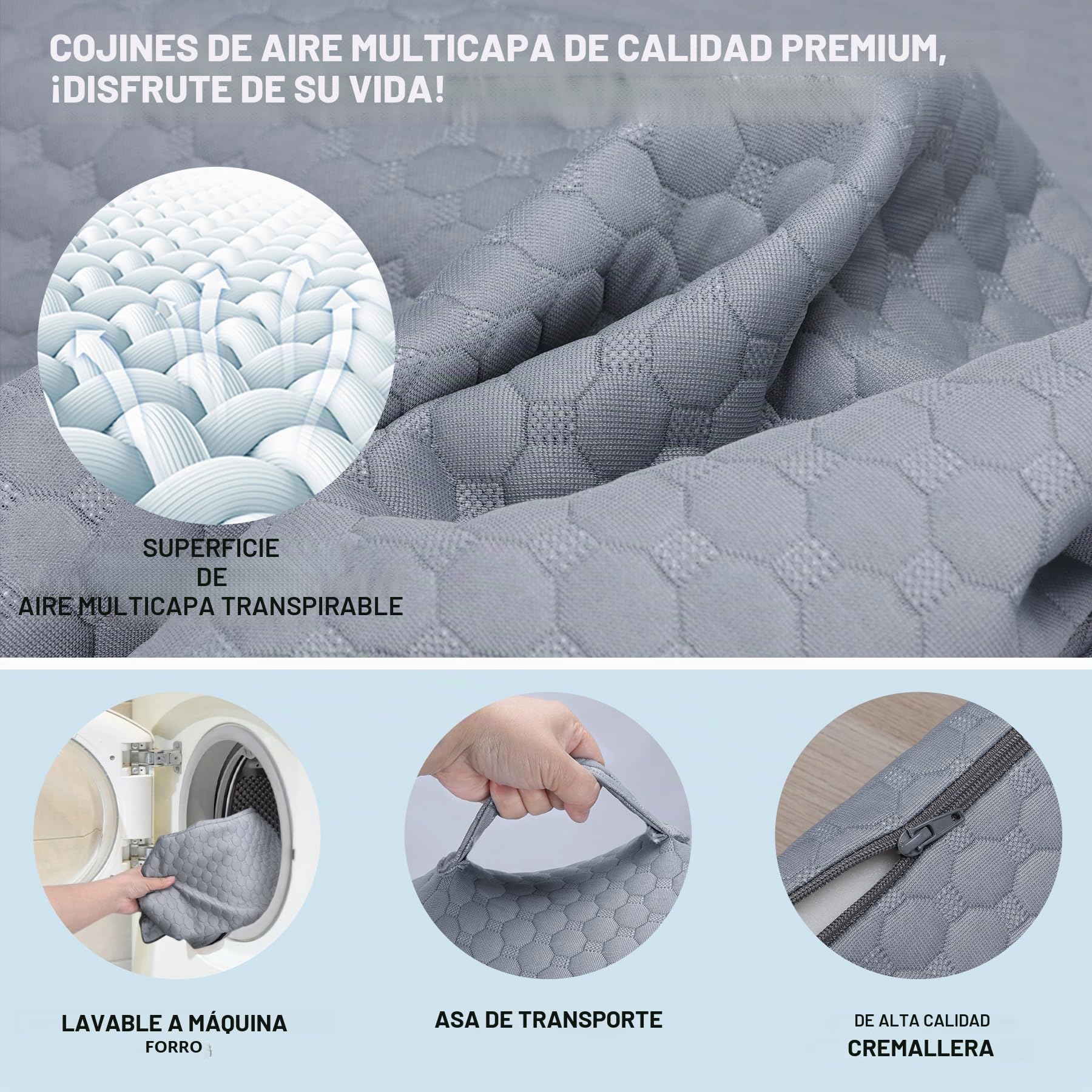 INFANZIA Cuña de espuma viscoelástica de 30 cm para cama y sofá
