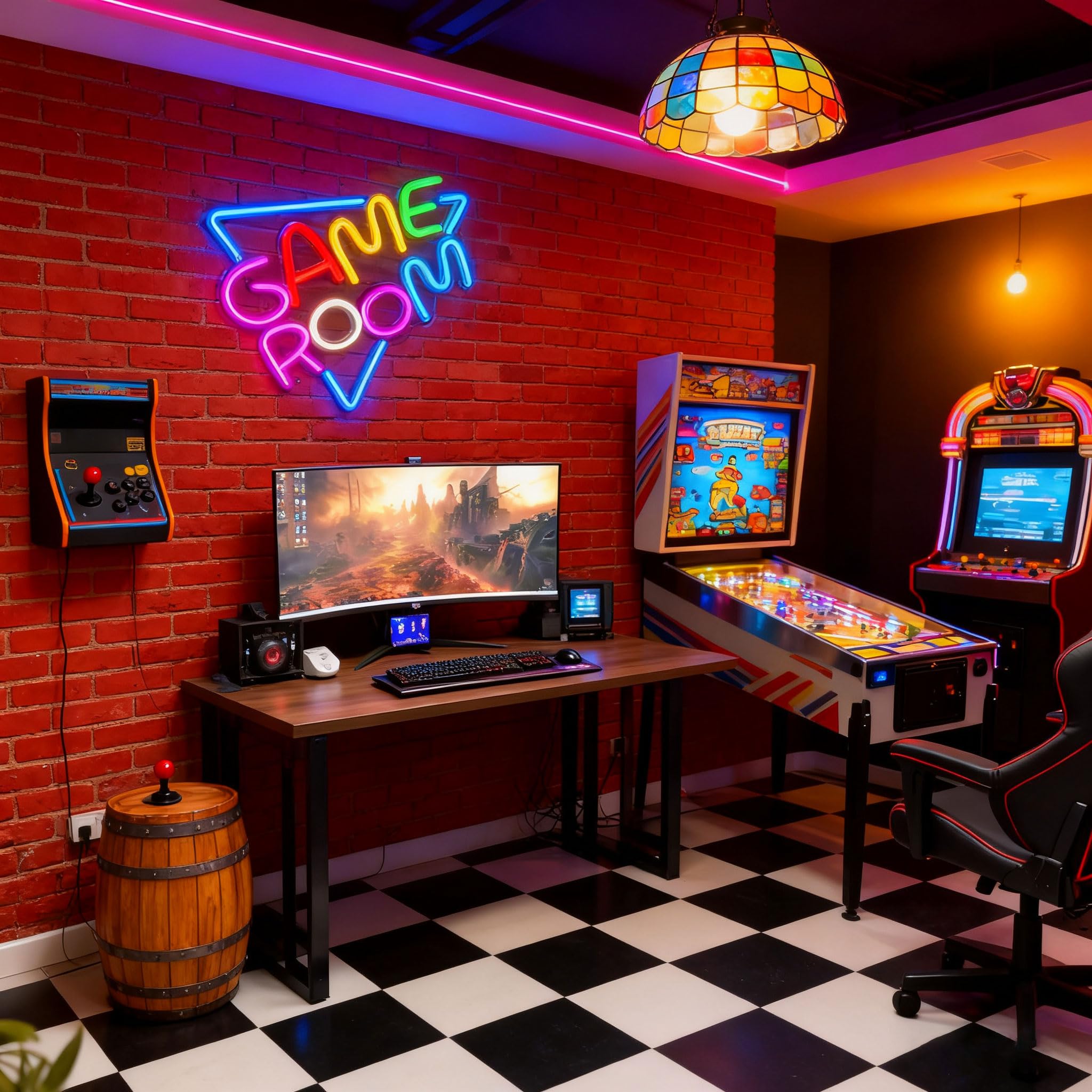 Game room Neon Sign, living Room Decor USB Electronic Lamp | LED Gaming Wall Decor, Best Gamer Gifts for Boys, Youngsters, USB Light Compatible with Laptop, Computer Accessories (Game Room) — image 1