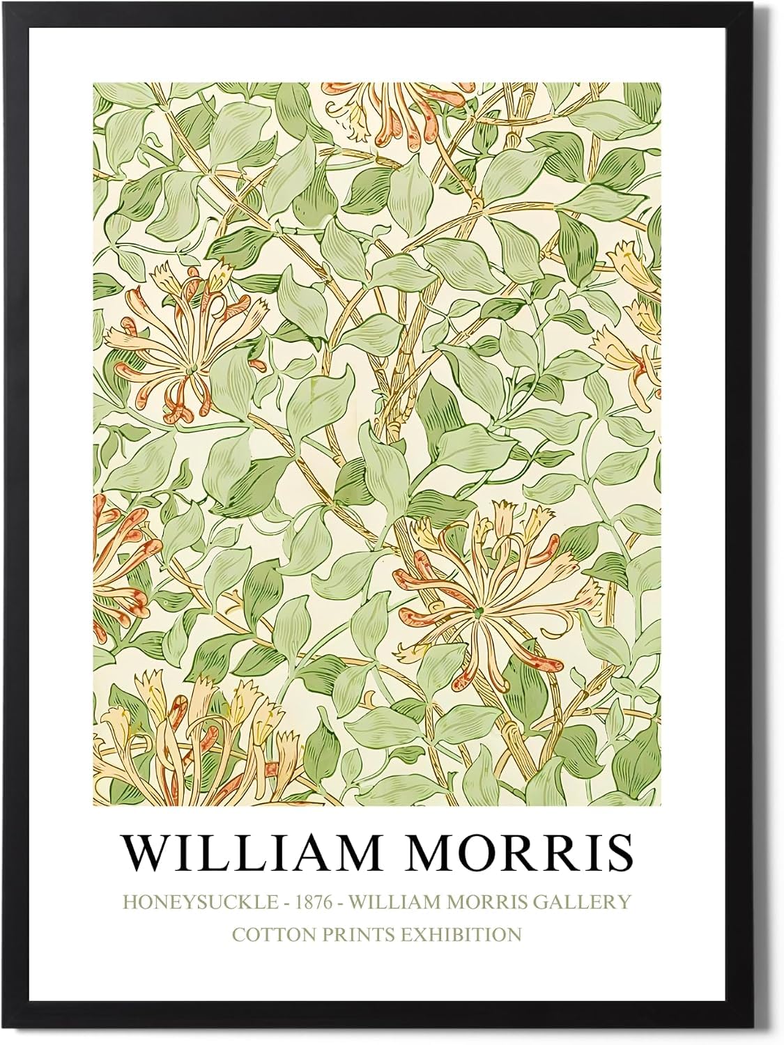 Waeta Rnvzx William Morris Print Vintage Floral Poster Honeysuckle Canvas Wall Art 40x60cm No Frame