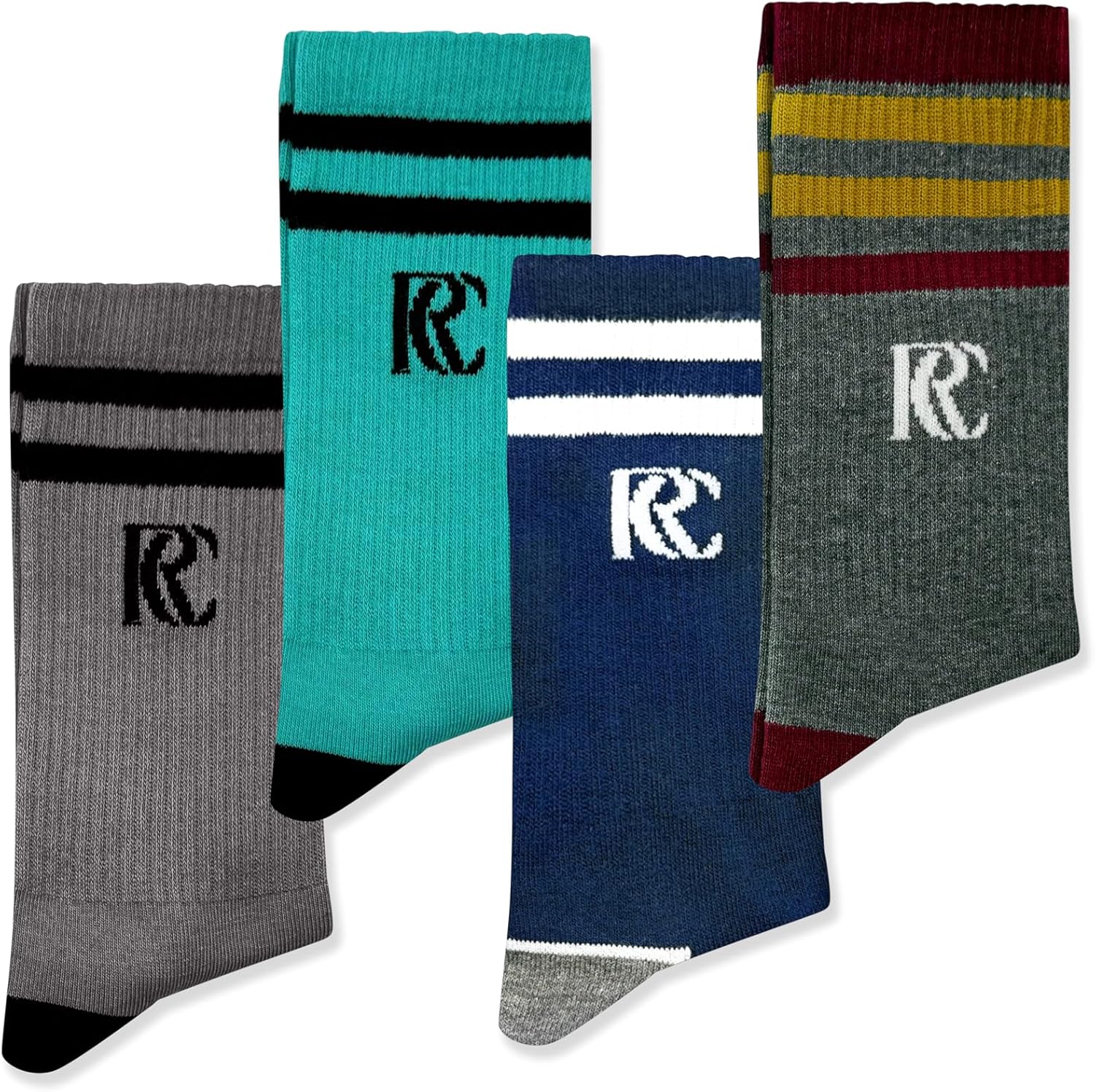 Men’s Crew Socks – 100% Combed Cotton | 4-Pair Pack | Breathable, Moisture-Wicking & Ultra-Soft Socks for Everyday Comfort - Image 2
