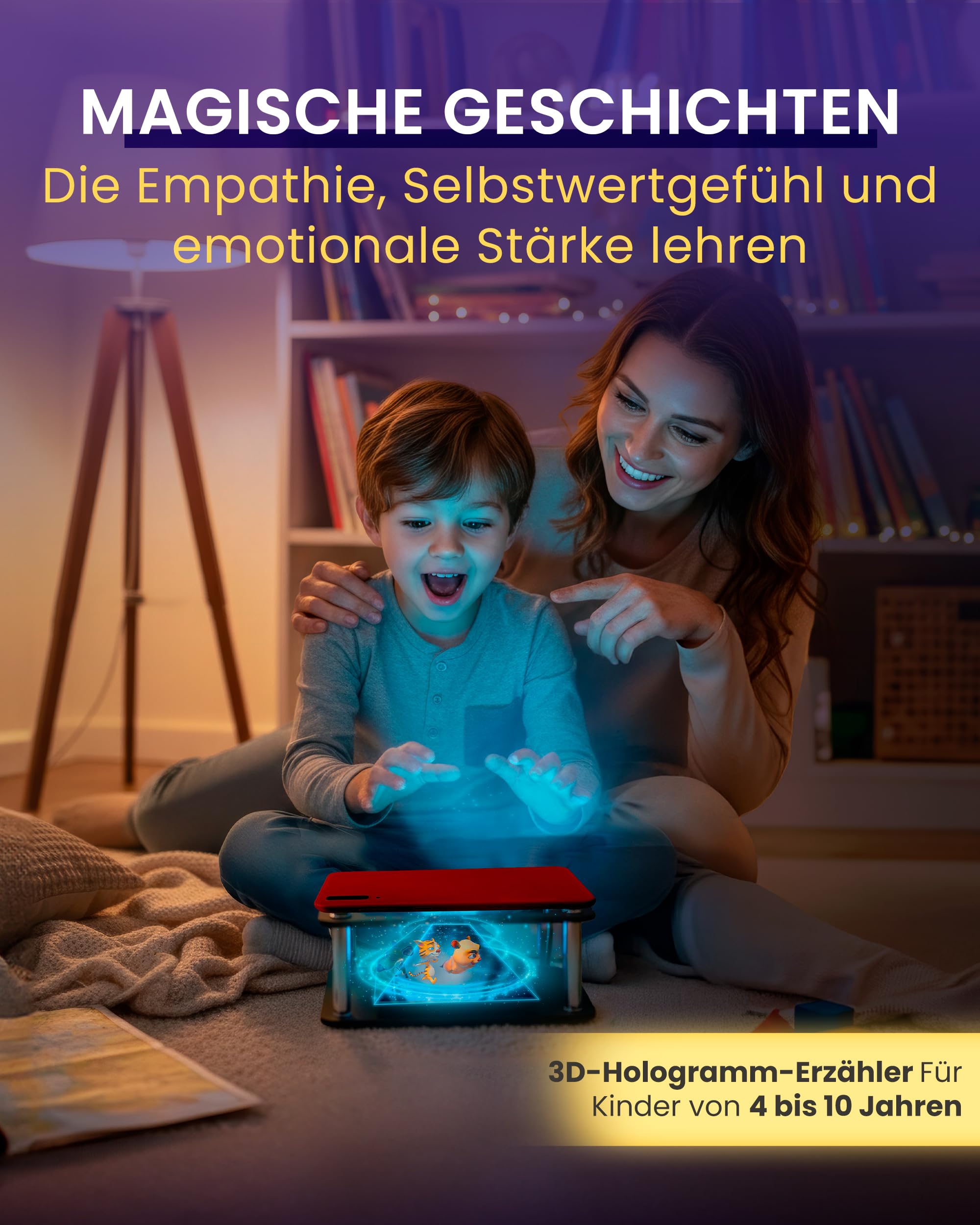 Heromask 3-in-1 Lernbundle – Sprachen, Mathematik & Geschichten in VR und Hologrammen | 2-in-1 Set mit VR-Headset + Hologrammpyramide | Originelles Geschenk für Kinder 5–12 Jahre