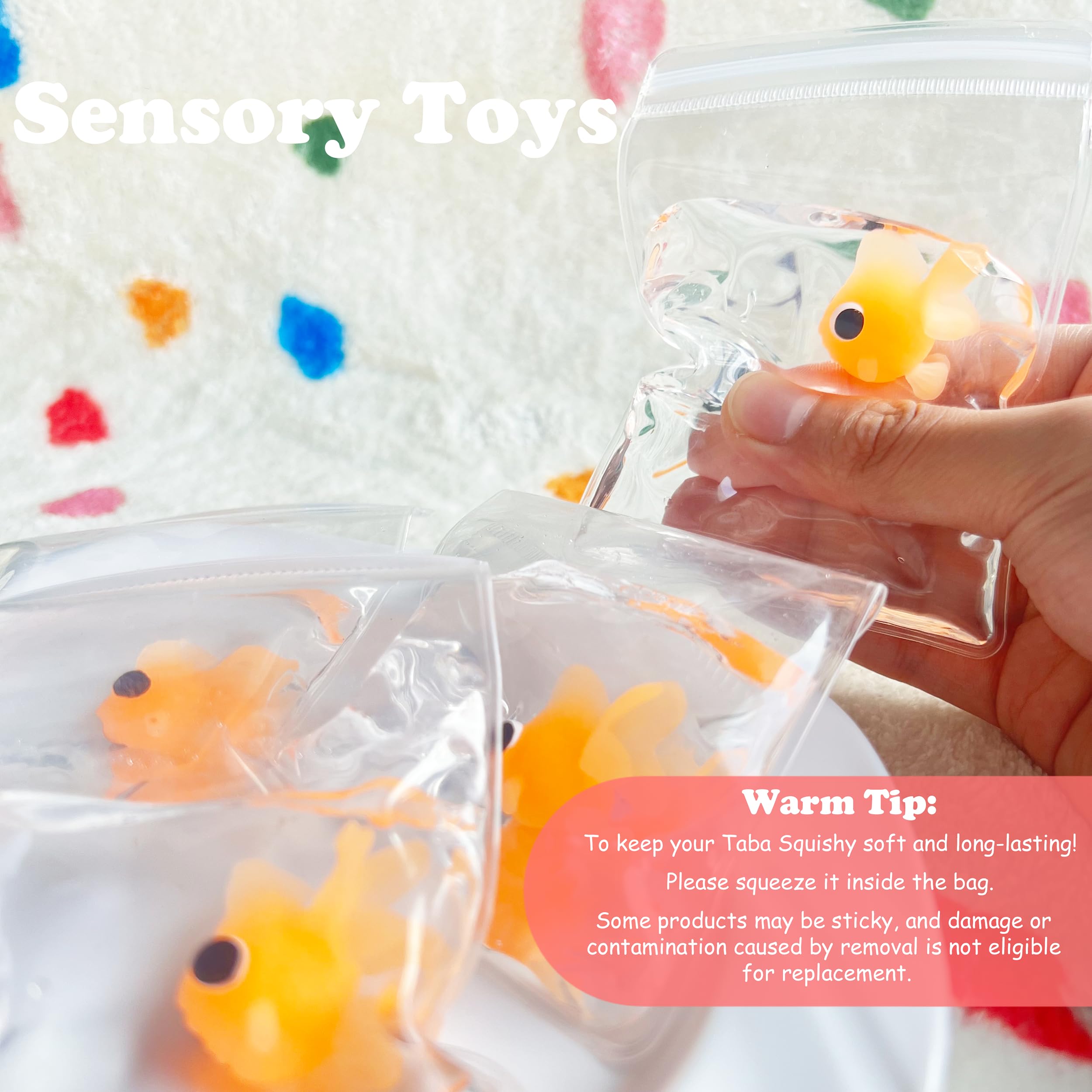 ZTATU Cute Animals Taba Squishy Fidget Toys for Kids & Adults - Fairly Soft Squeeze Toys Fish Fufu Squishy Kawaii Squishies - Party Favors Stress Relief Toy for Classroom, Office, Desk Accessory