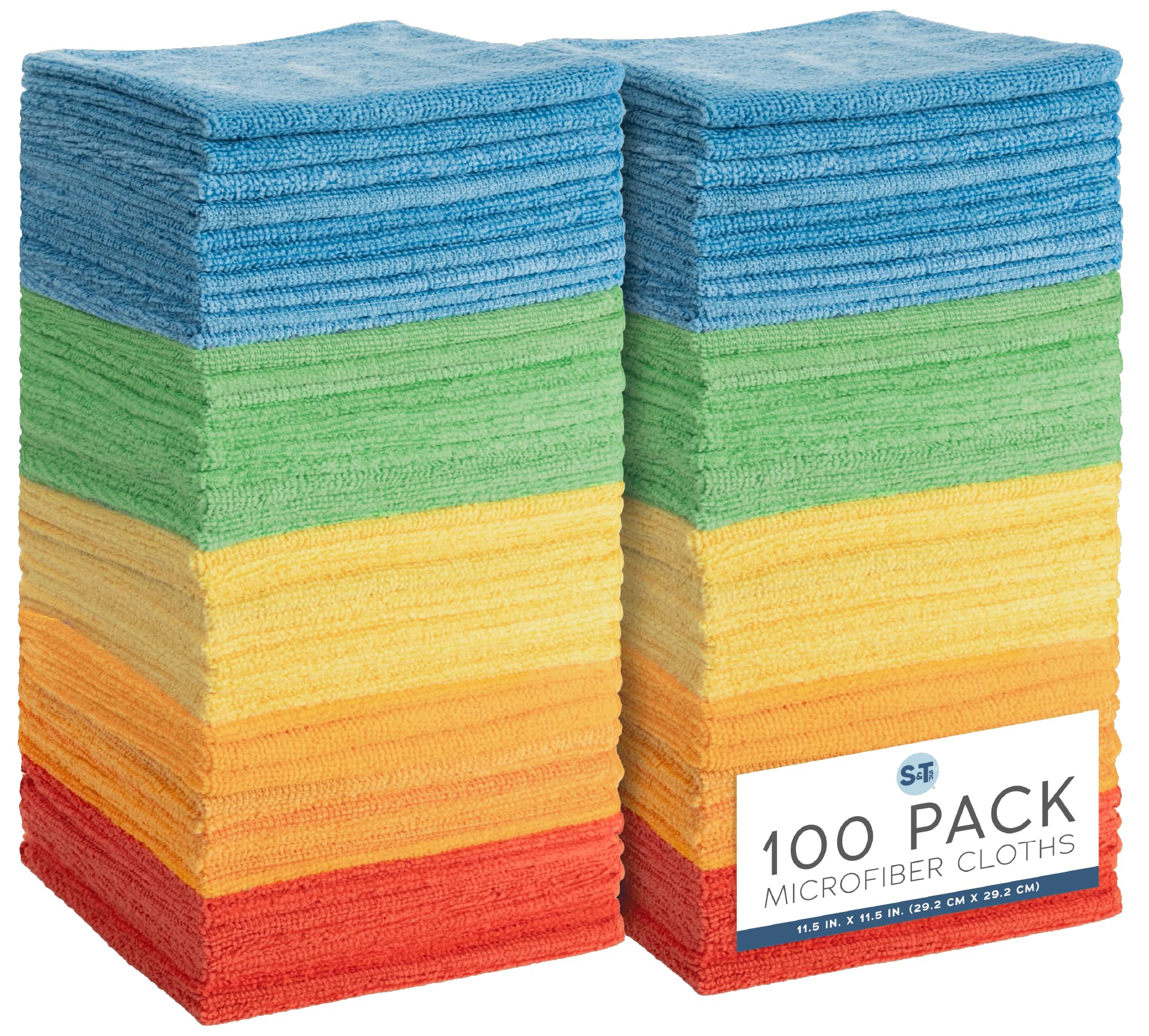 S&T INC. 100 Pack Microfiber Cleaning Cloth