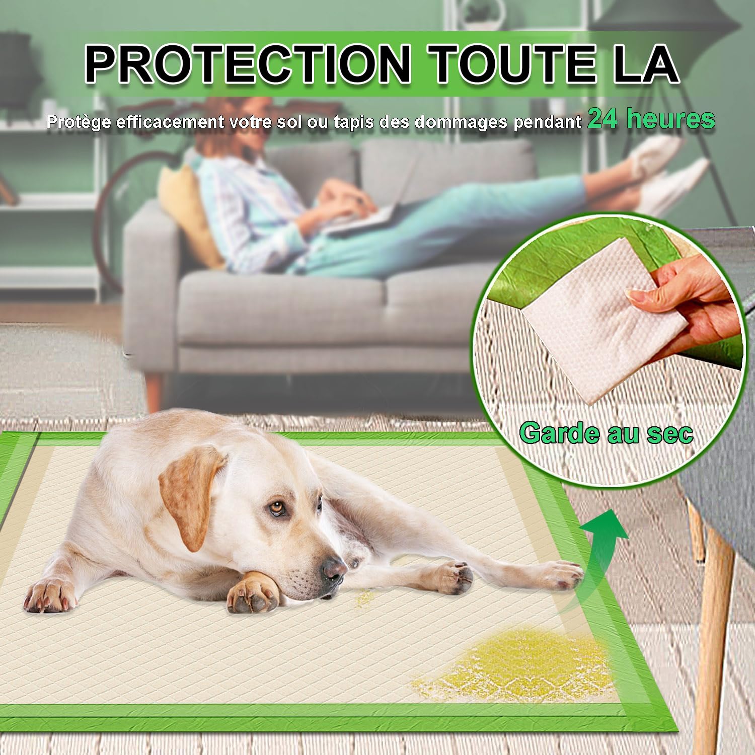 Gardner Pet 30 Pièces Tapis Absorbant pour Chien Écologiques 70x85CM, Alèse Jetable Chien Ultra Absorbant Alaise Anti-Fuite Résistante, Tapis Éducateurs Pipi Propreté pour Chiot, Chiens et Chats
