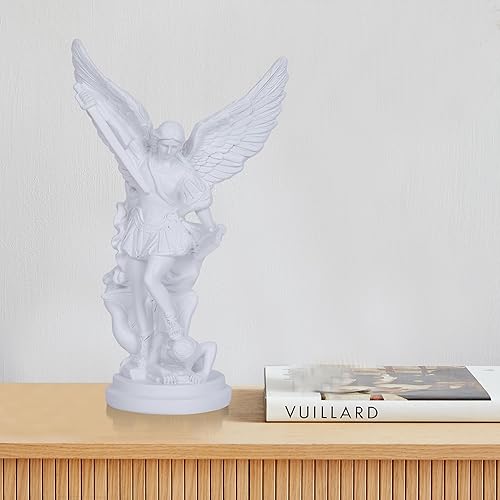Miniatura 45 de Estatua de Arcángel de San Miguel de 12.2 pulgadas Estatua de San Miguel Arcángel Estatua de San Miguel derrotando a Satanás Miguel Ángel Colección