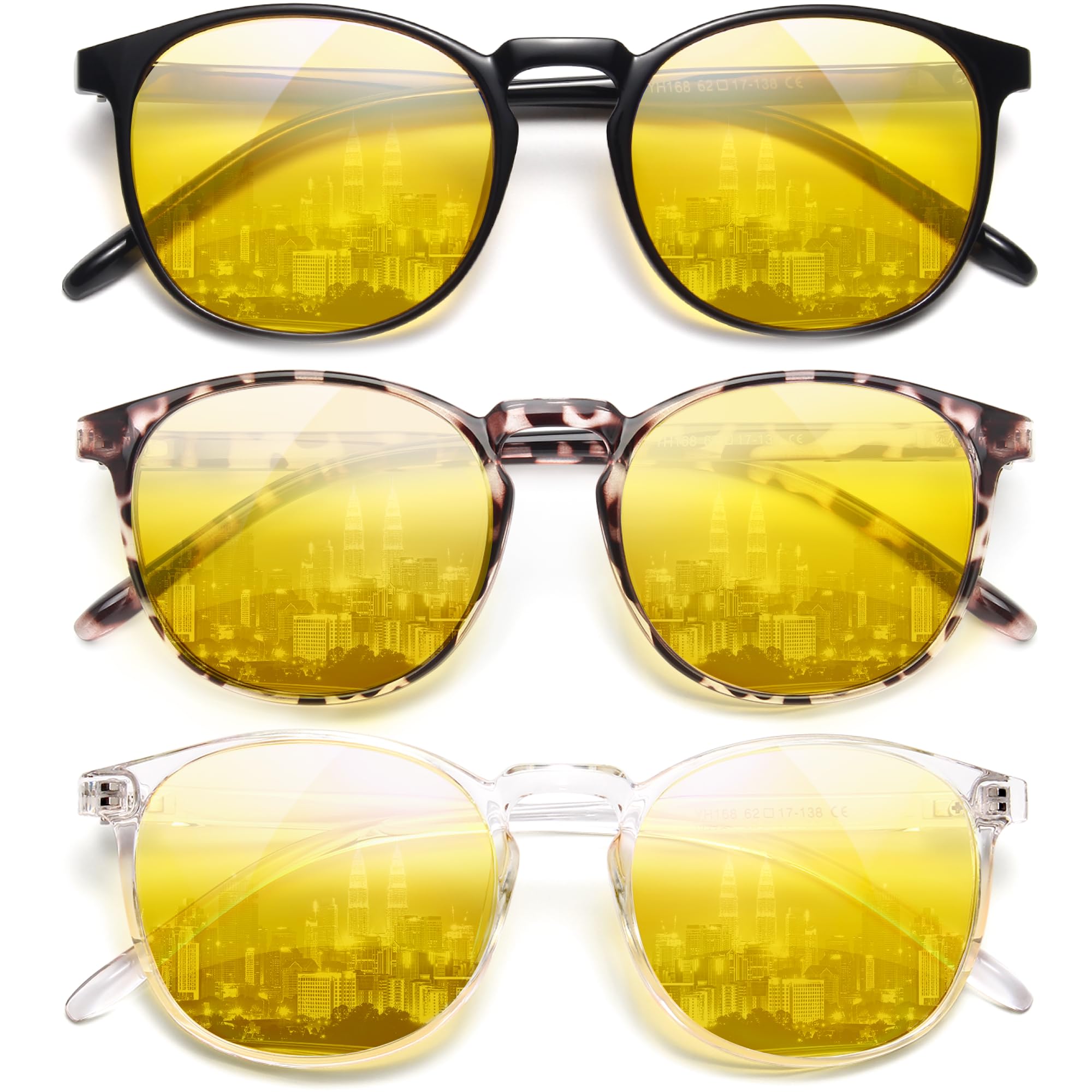 IBOANN Blue Light Blocking Glasses for Women - 3 Pack