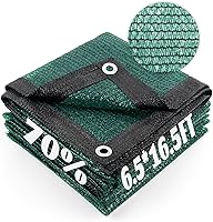 Vista 1 de Cool Area 70% Tela para Sombra Solar con Ojales, Lona de Malla para Cubierta de Plantas 6.5x16.5 pies, Toldo para Patio, Jardín, Pérgola, Verde