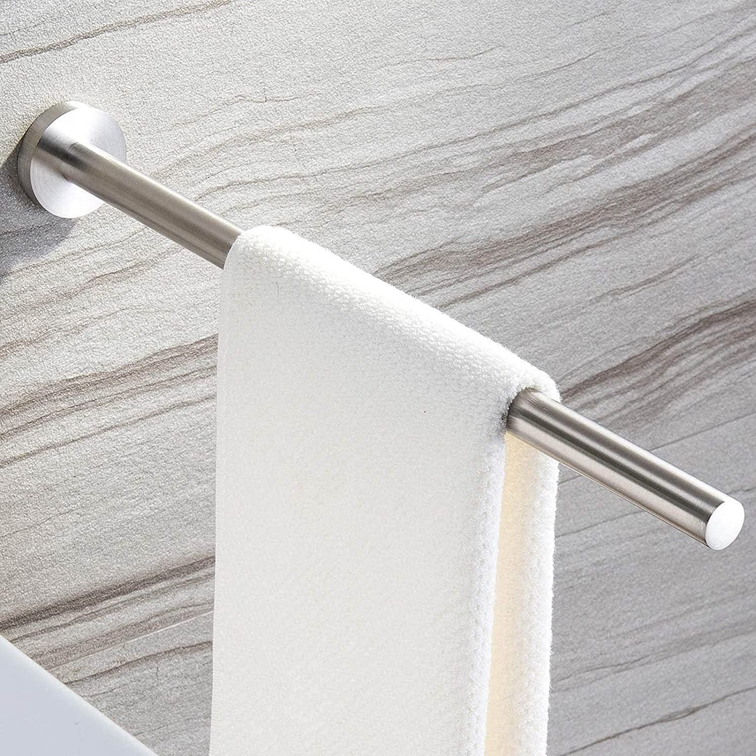Portasciugamani in Acciaio Inox, per Bagno, Cucina, Vasca da Bagno, Supporto da Parete, Porta Stracci (Asta Singola)