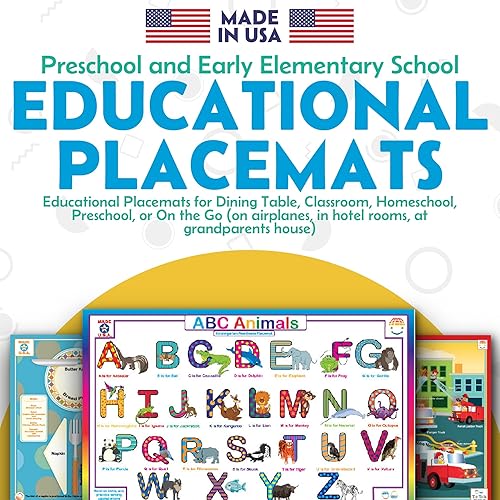 Tot Talk - Mantel individual educativo con números del 1 al 10 para niños, fabricado en Estados Unidos, números, matemáticas, conteo y escritura de